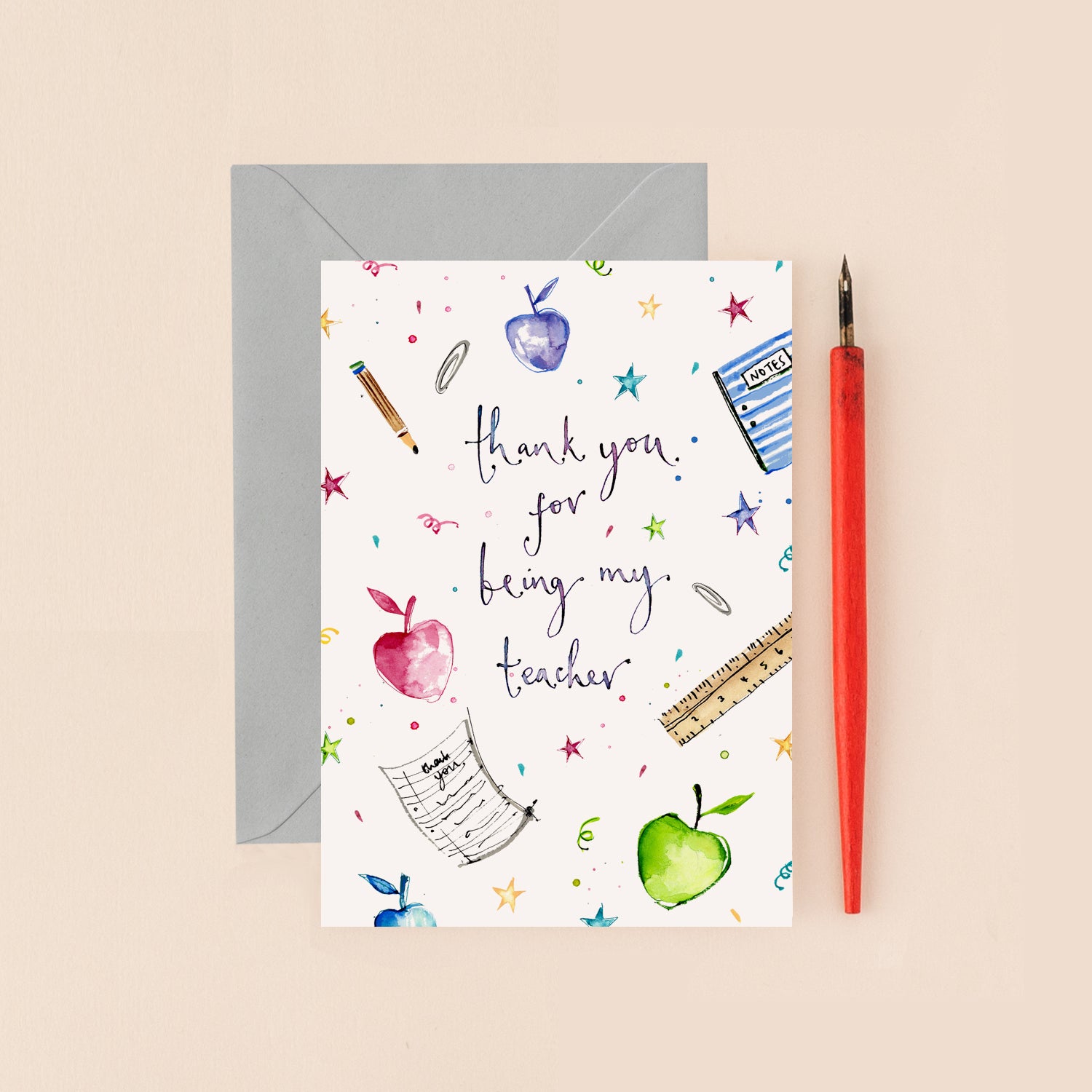 Thank You For Being My Teacher Thank You Card