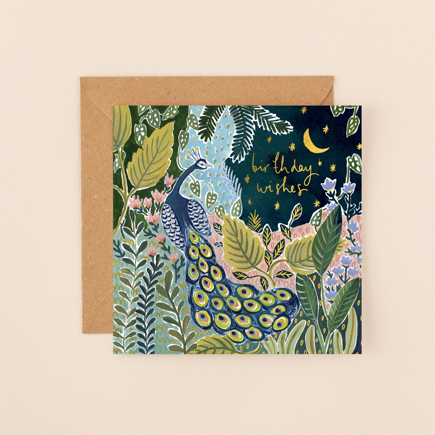 Peacock Birthday Wishes Card