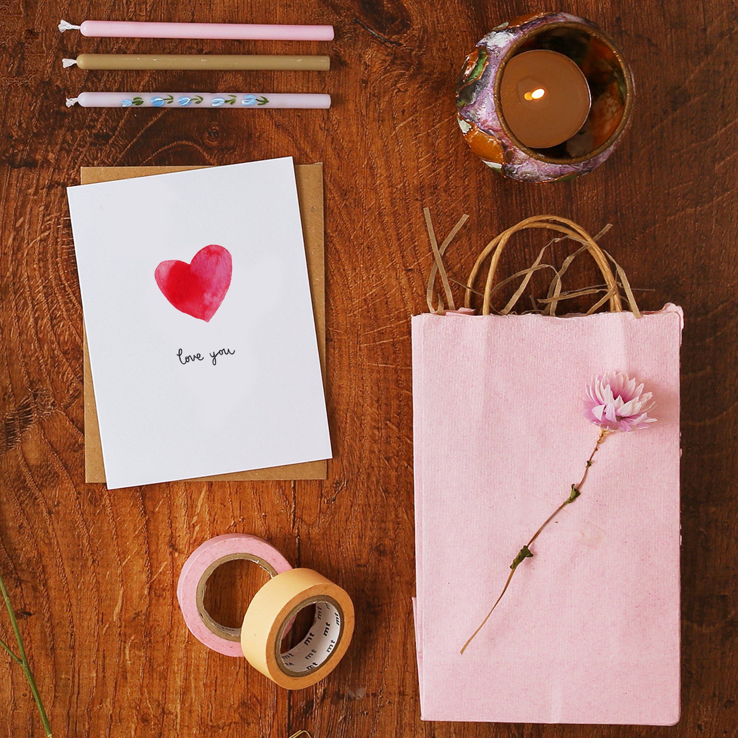 Heart Love You Mini Card