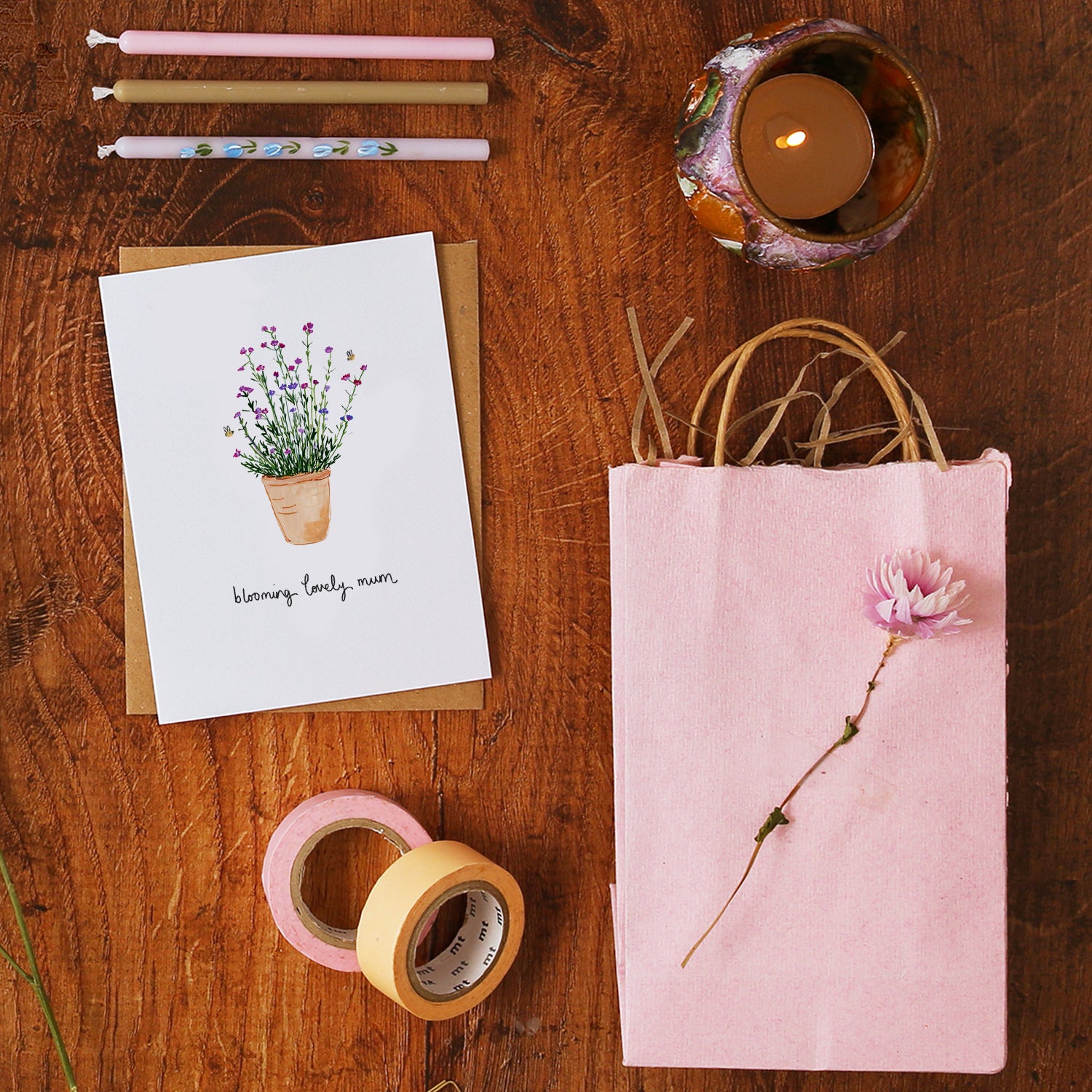 Flowers Blooming Lovely Mum Mini Card