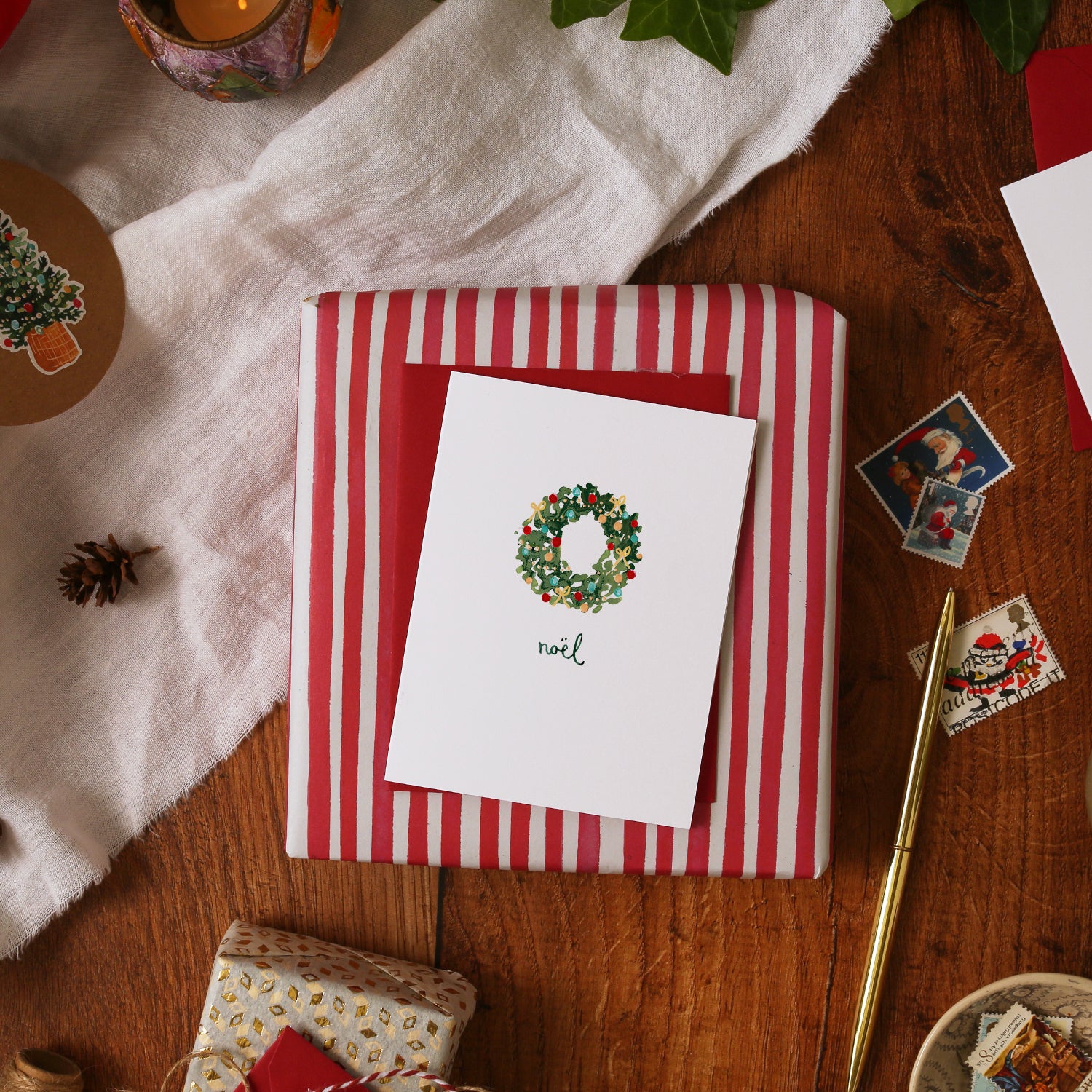 Christmas Wreath Mini Christmas Card