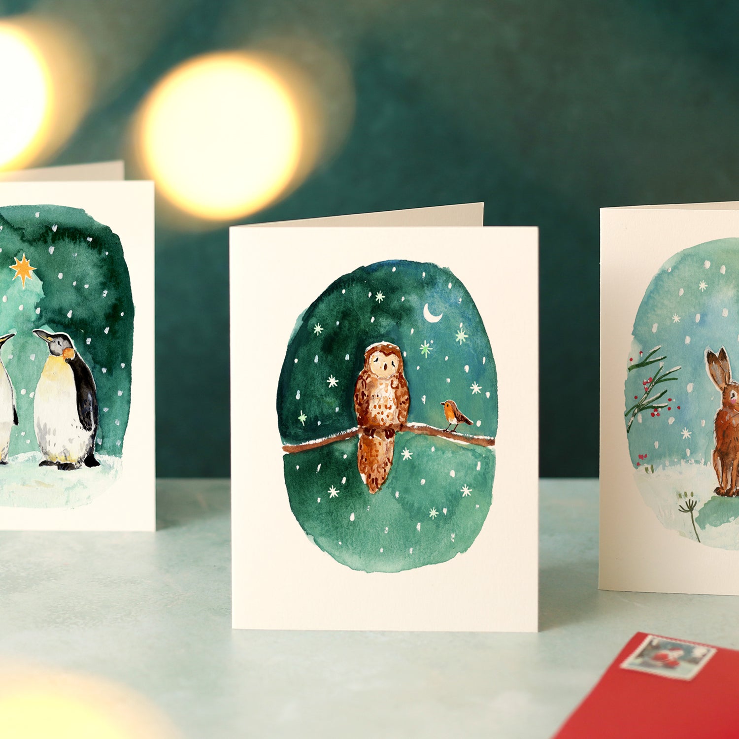 Owl and Robin Mini Christmas Card