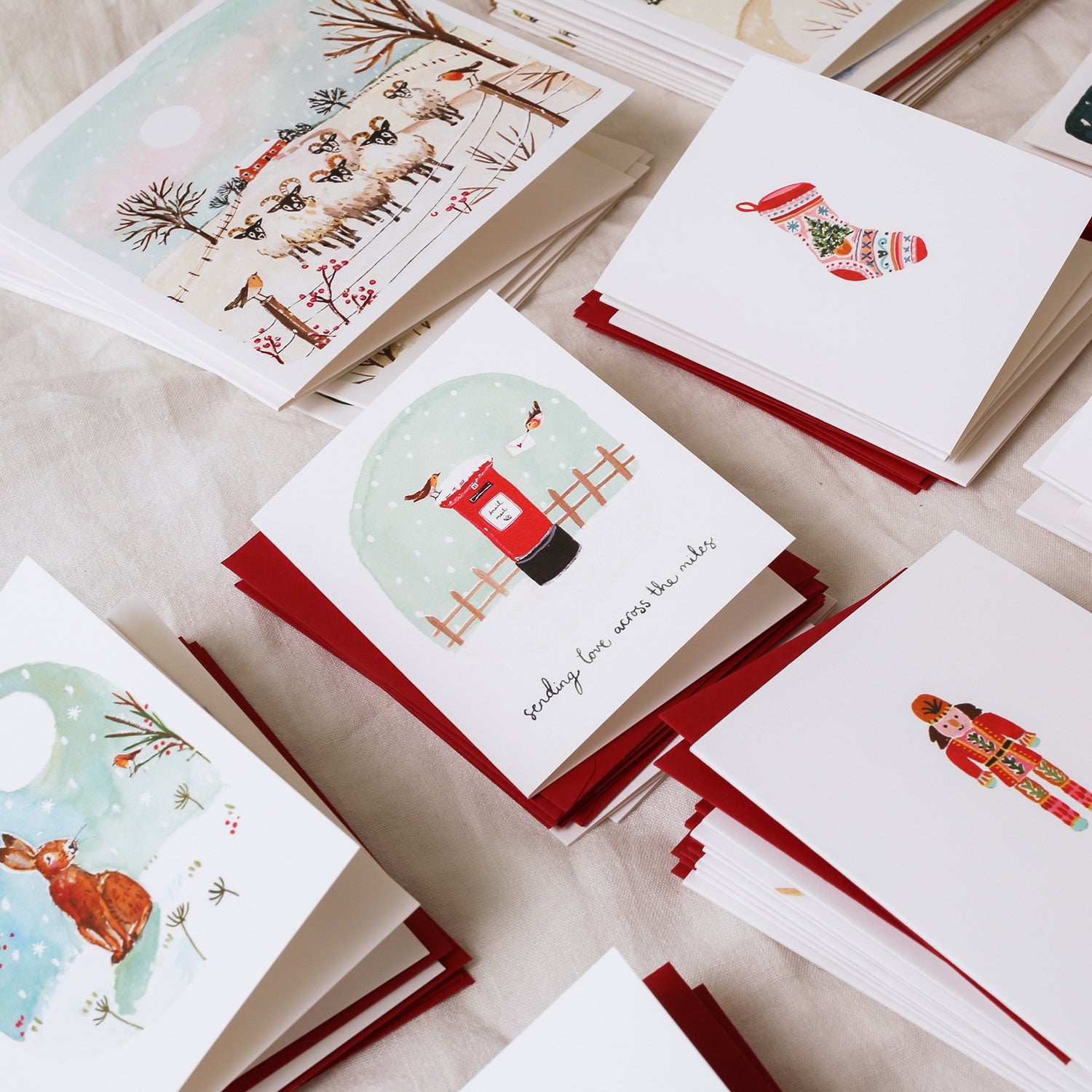 Postbox Sending Love Across The Miles Mini Christmas Card