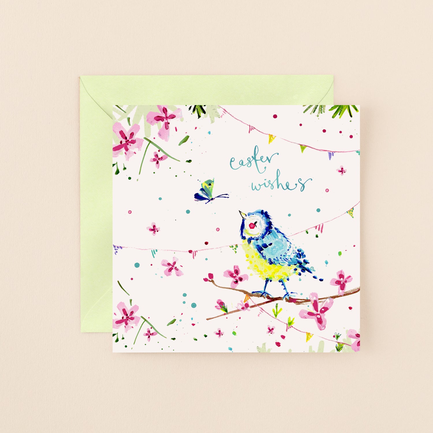Easter Wishes Blue Tit Easter Card