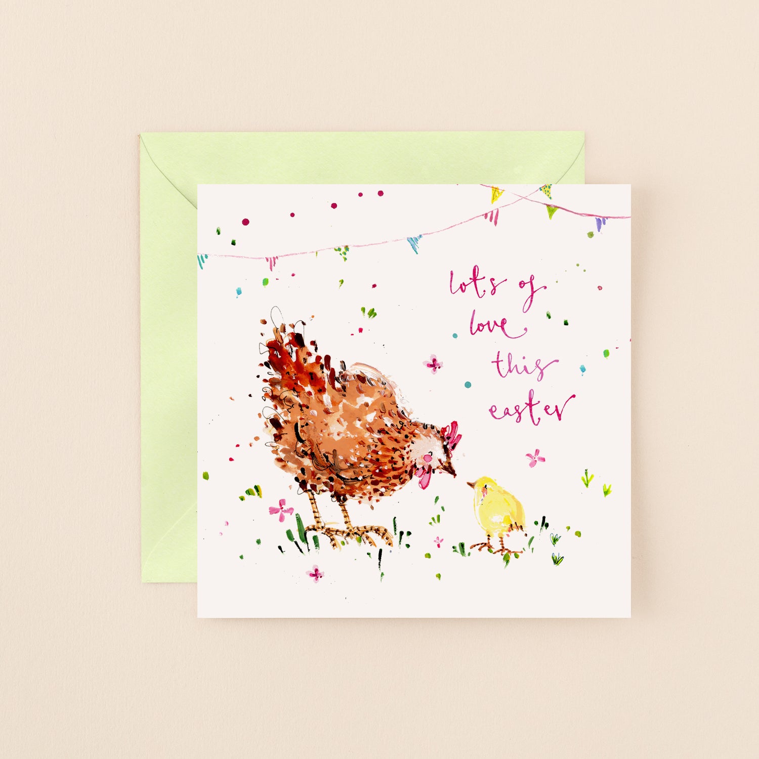 Chicken and Chick Lots of Love Easter Card
