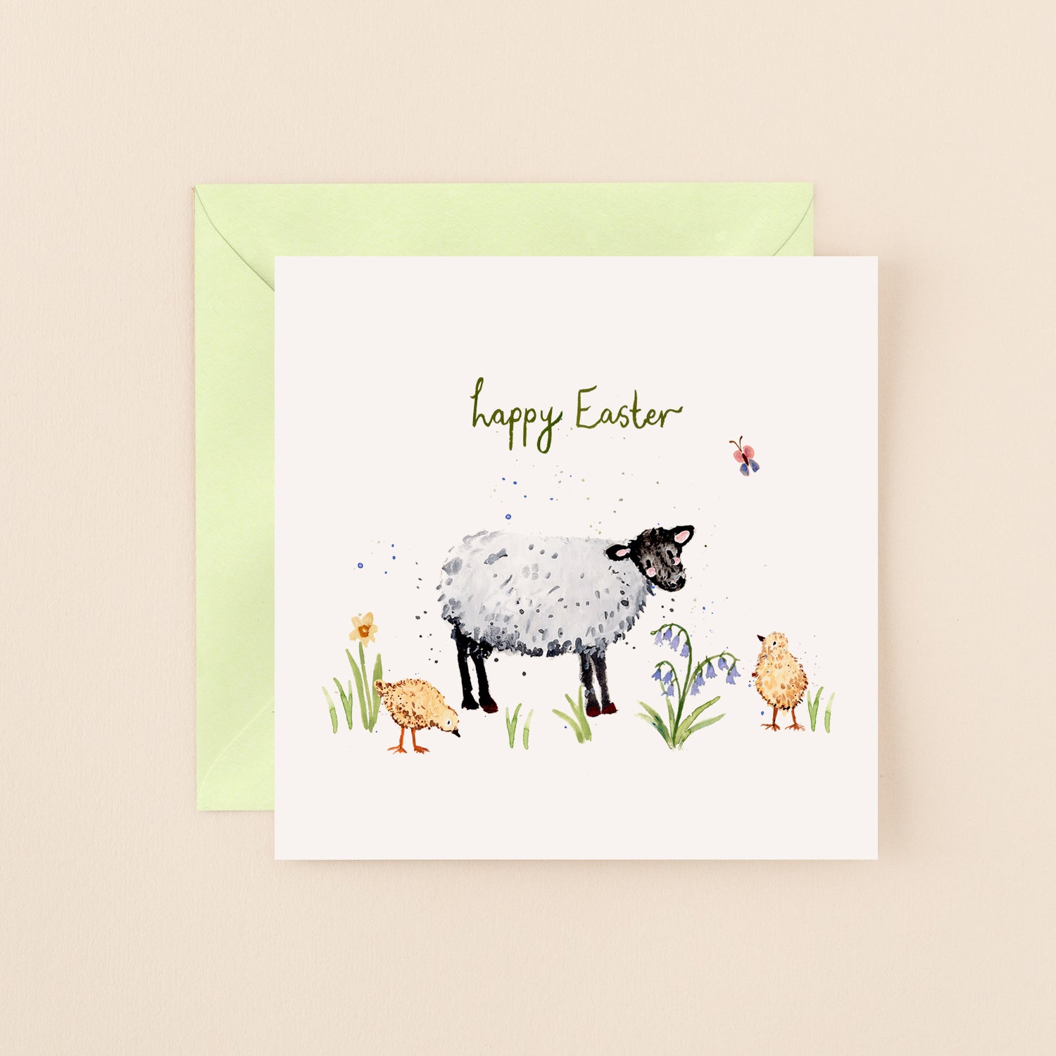 Lamb and Chicks Happy Easter Card
