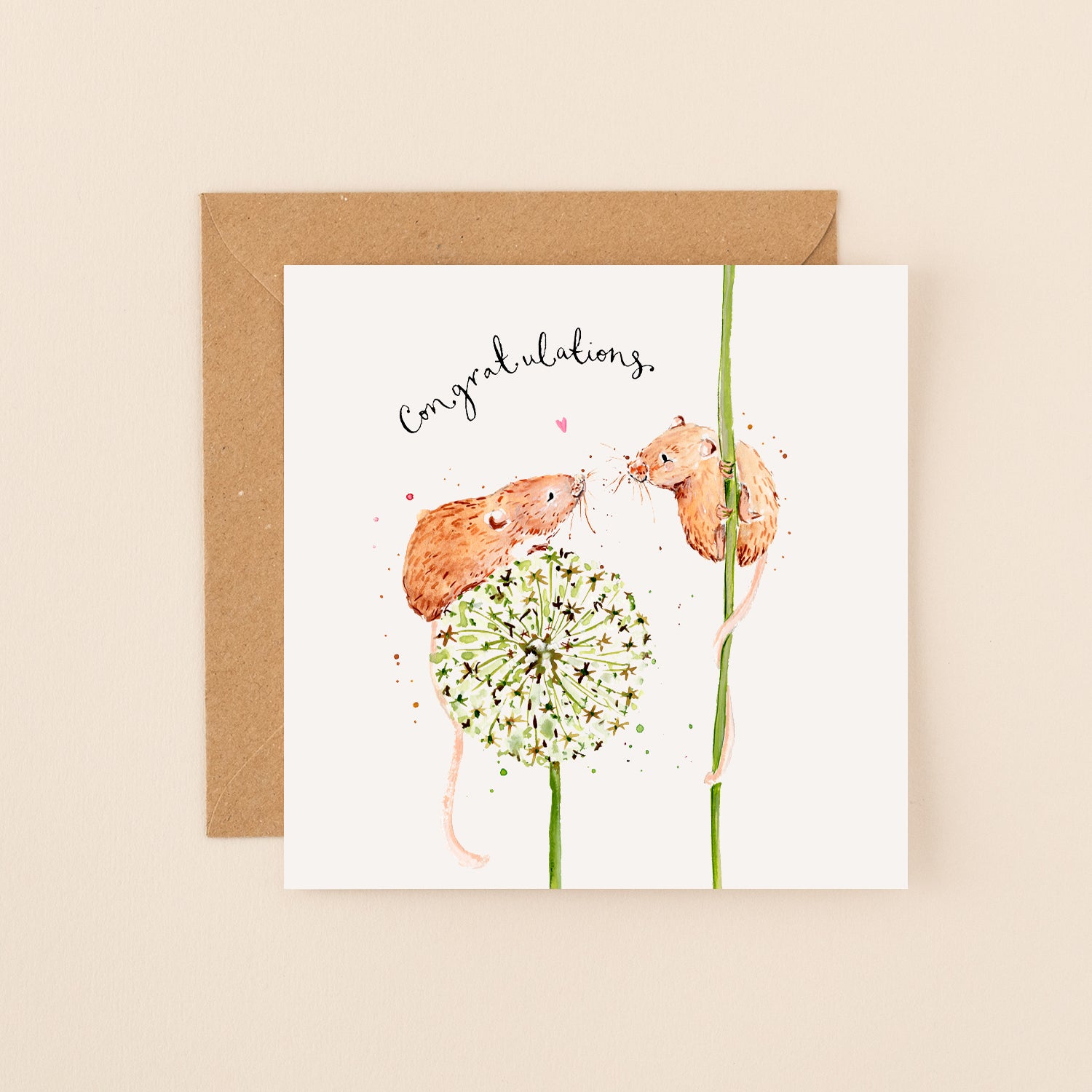 Mice Couple Congratulations Card
