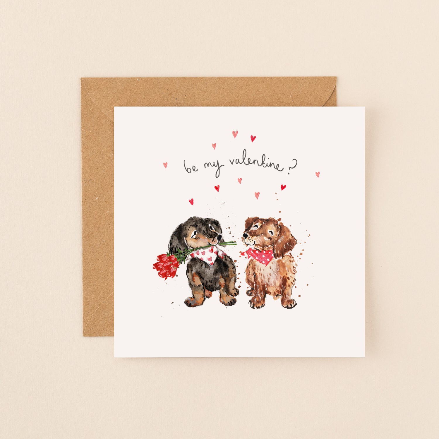 Sausage Dogs Be My Valentine? Valentine's Day Card