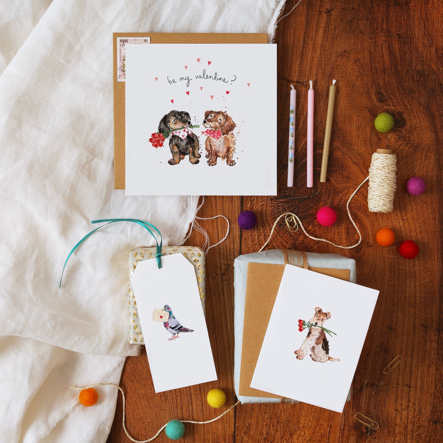 Terrier and Roses Mini Card