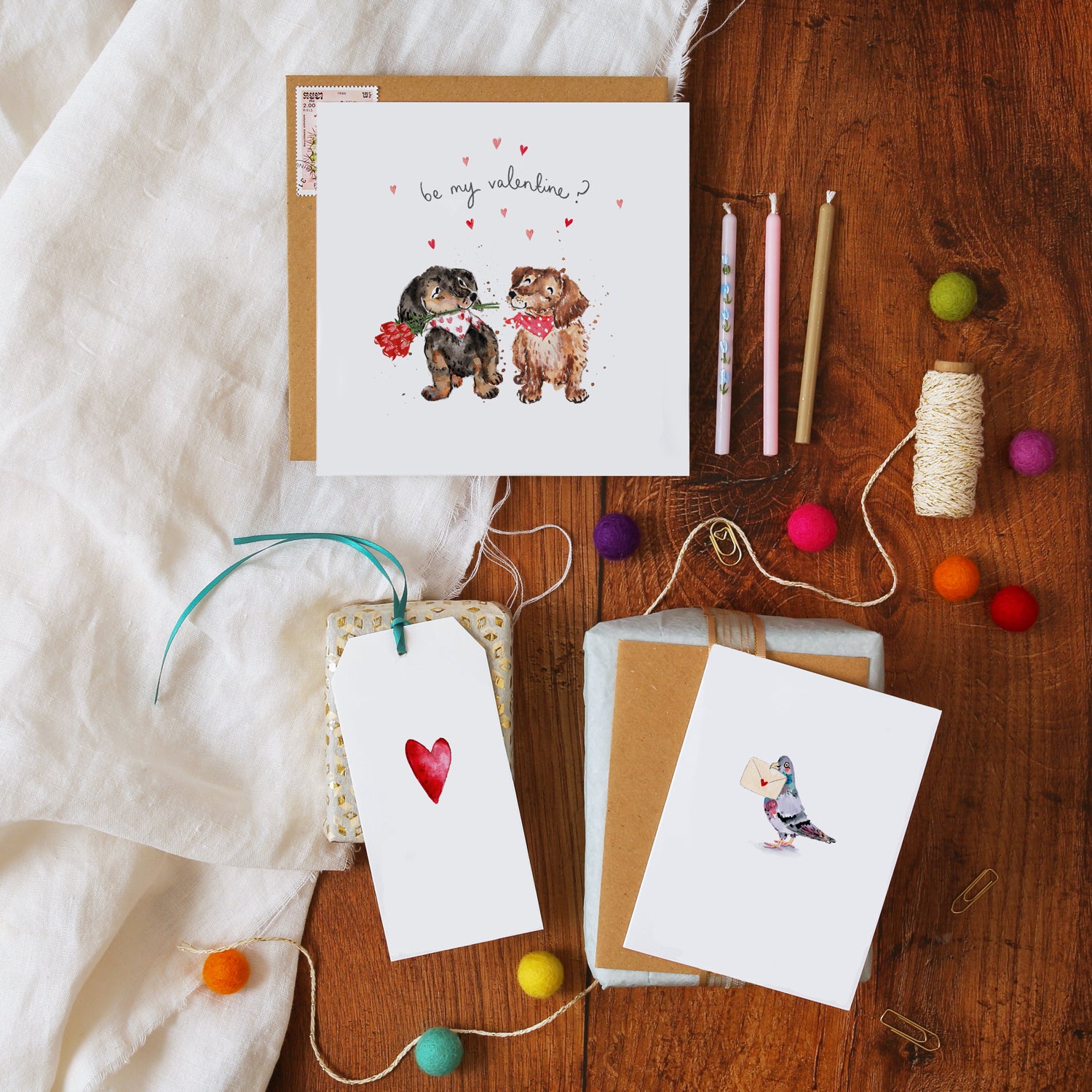 Pigeon Love Note Mini Card