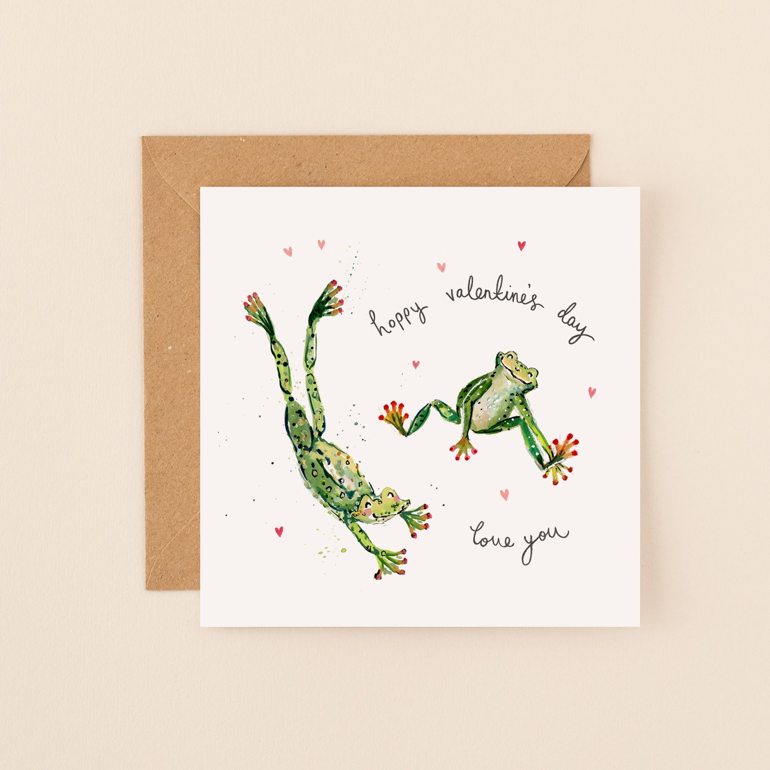 Frogs Hoppy Valentine's Day Card