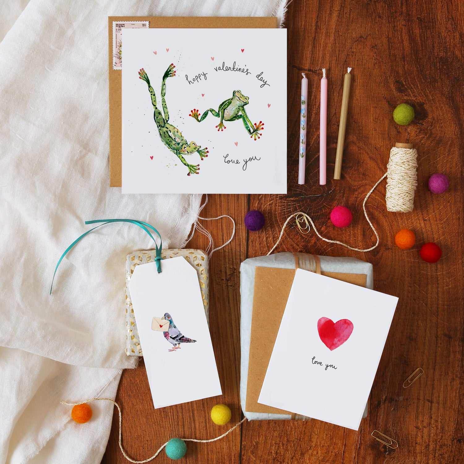 Frogs Hoppy Valentine's Day Card