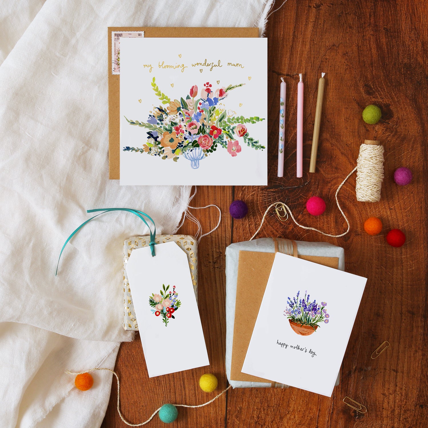 Vase of Flowers Blooming Wonderful Mum Mother's Day Card