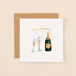 Champagne Happy Anniversary Card