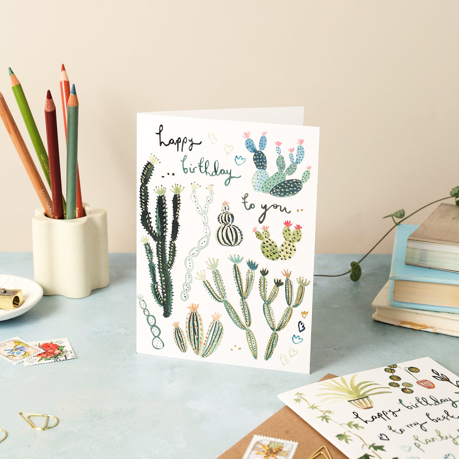 Cacti Happy Birthday Card
