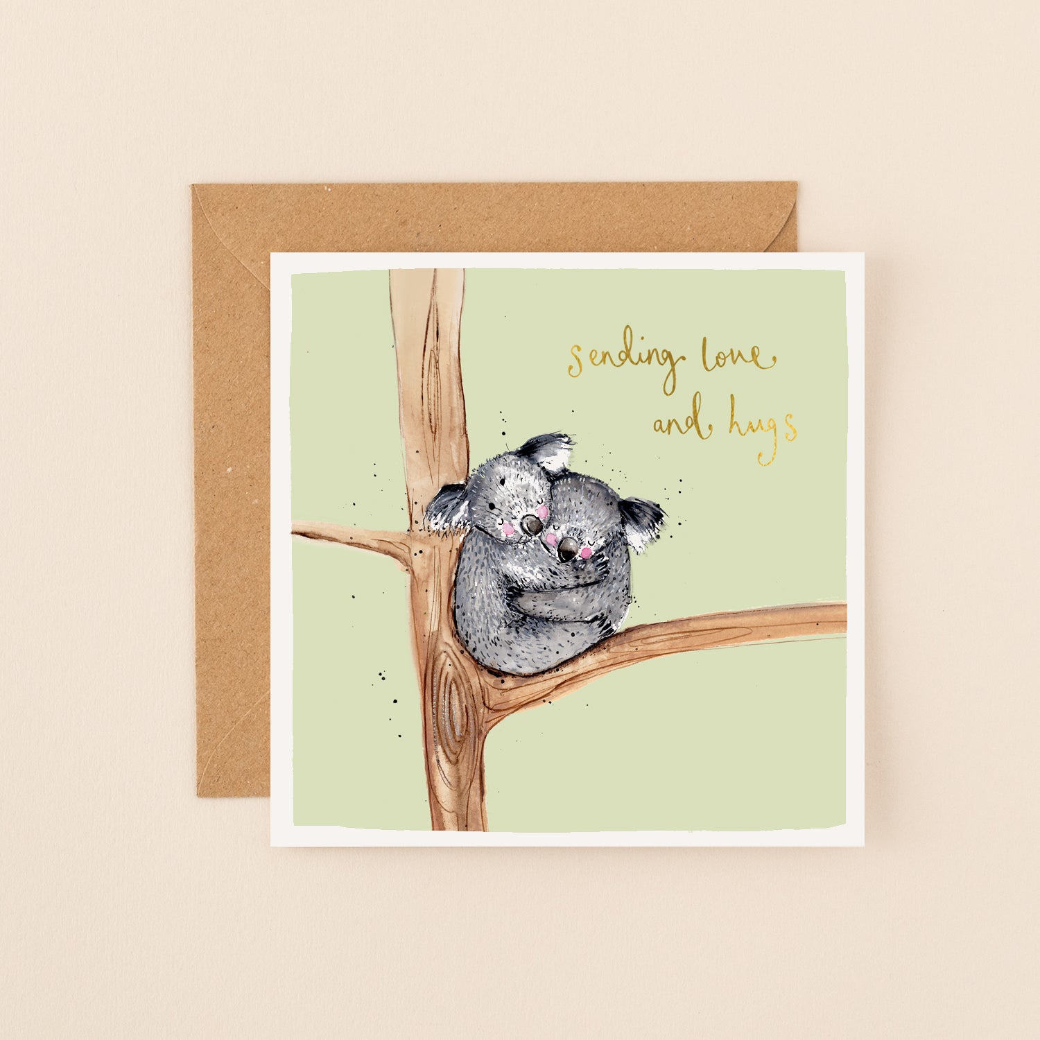 Koalas Sending Love and Hugs Sympathy Card