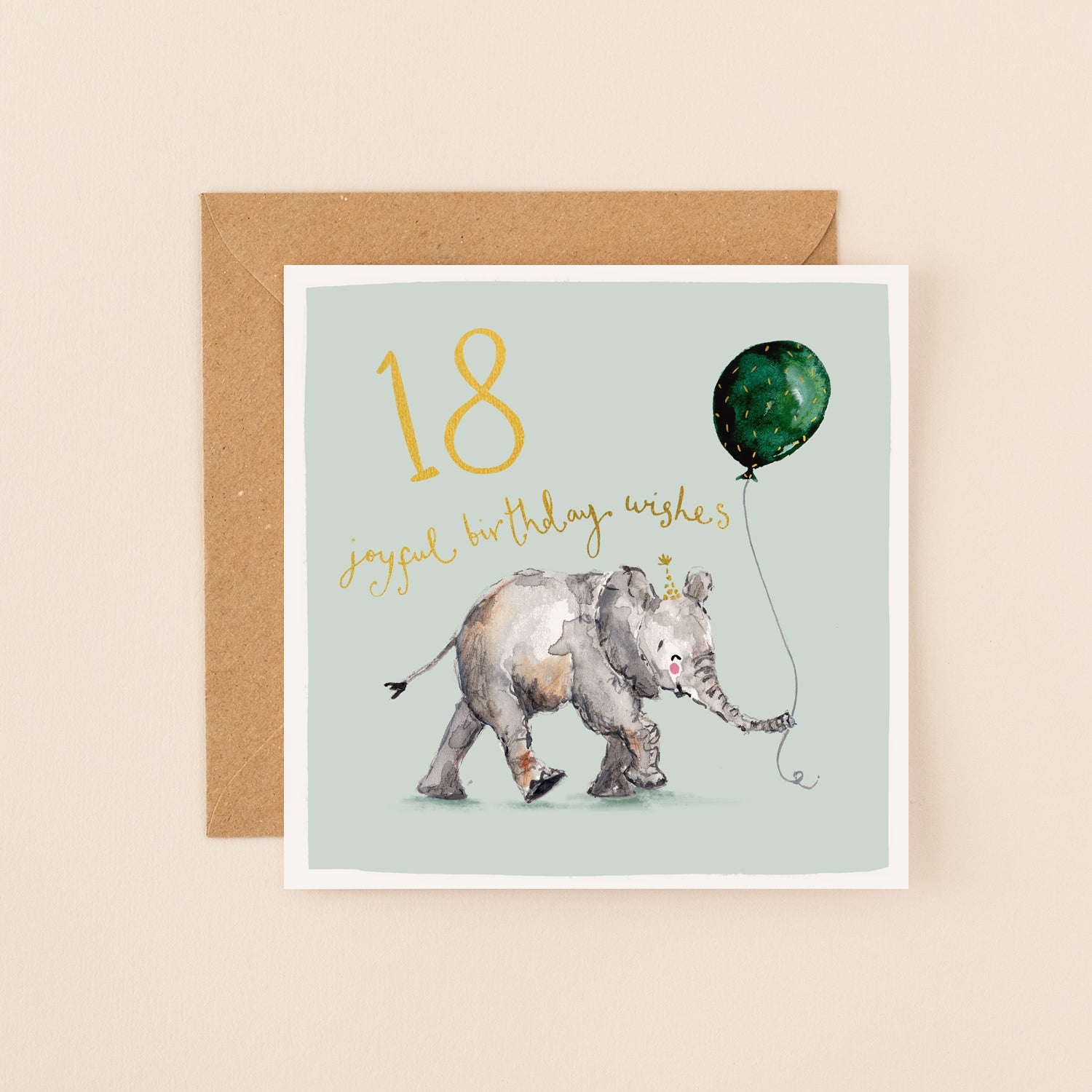 Elephant 18th Birthday Card