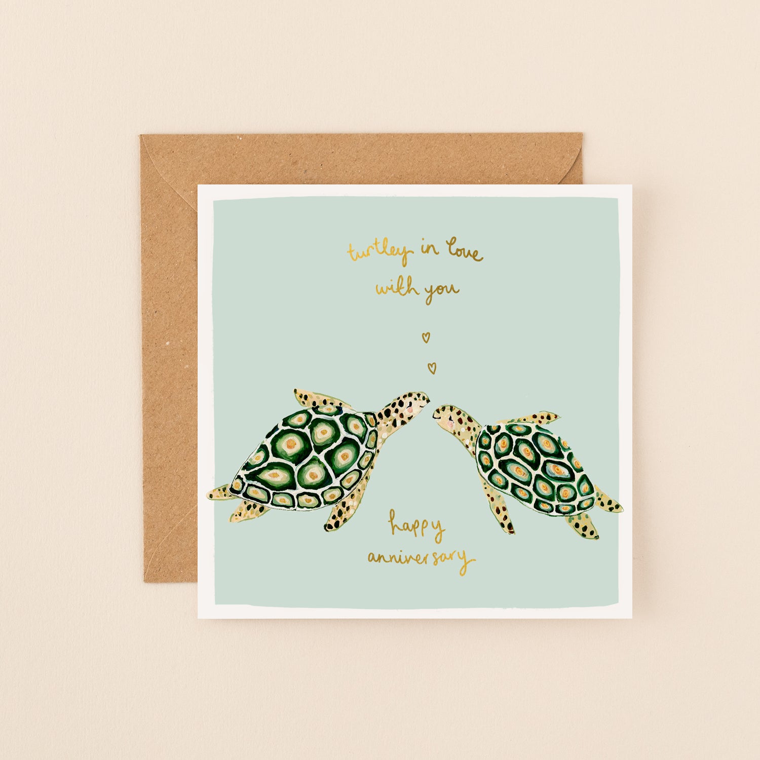 Turtley in Love Happy Anniversary Card