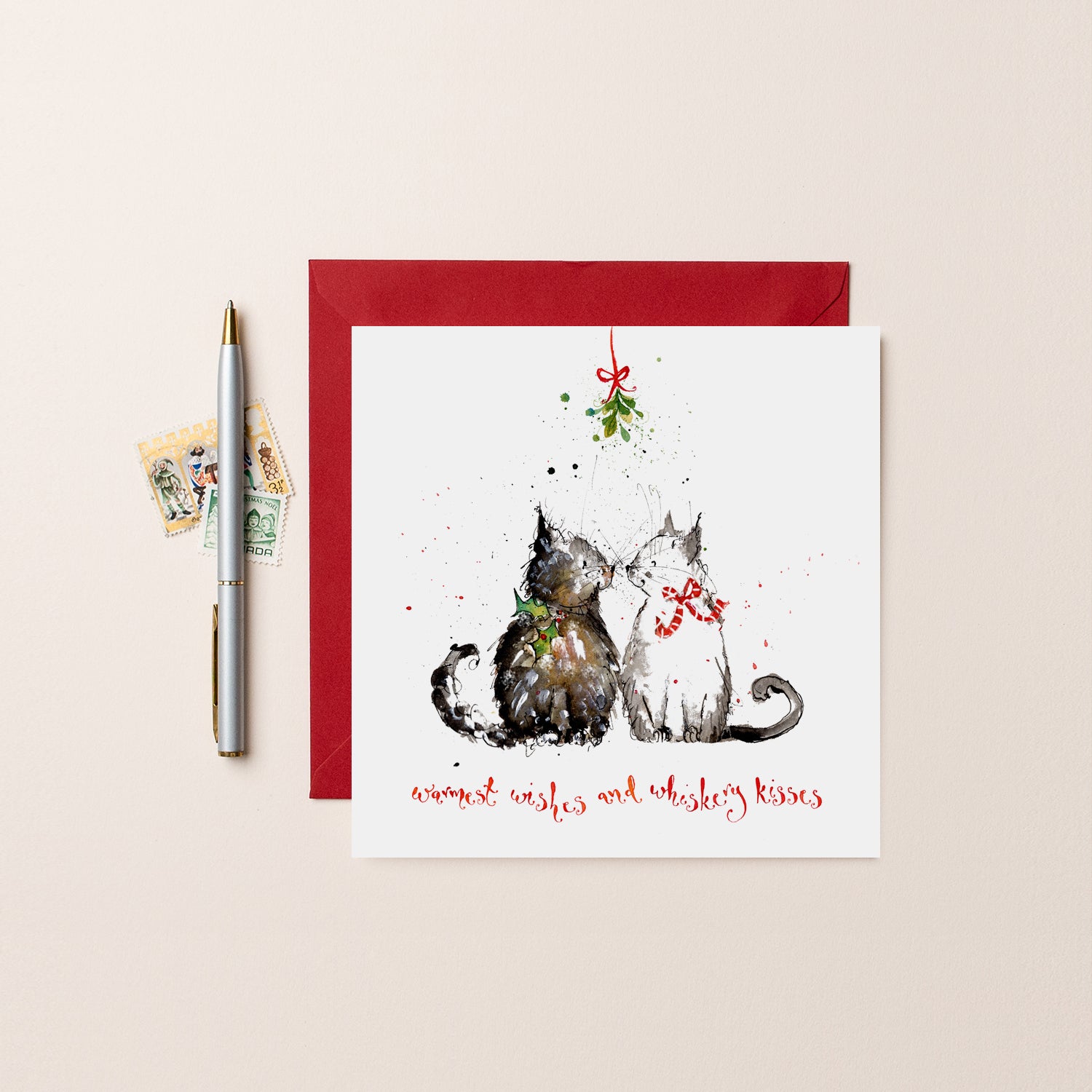 Warmest Wishes Cats Christmas Card