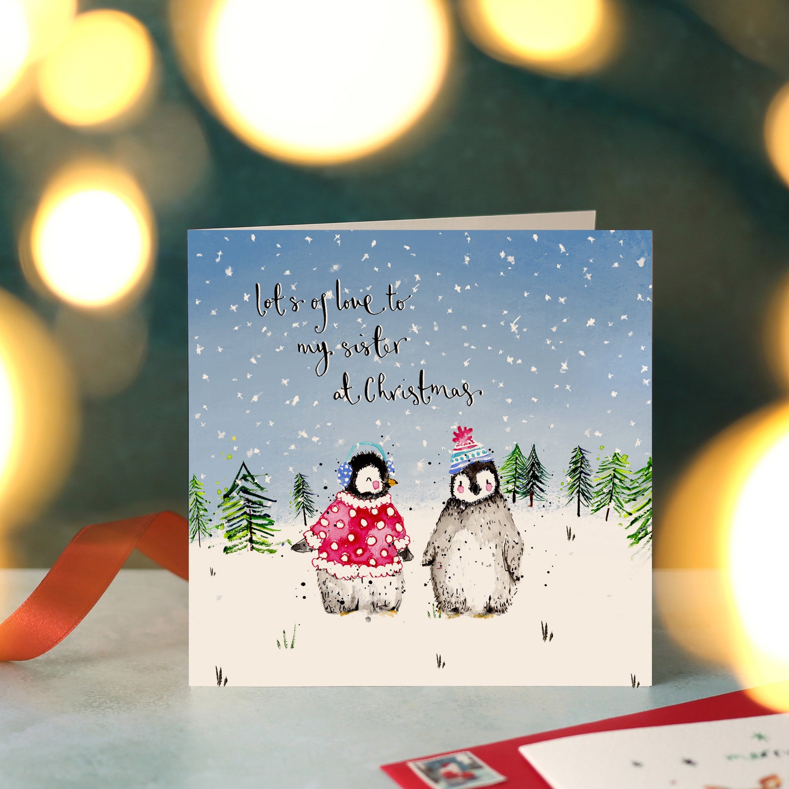 Penguins Sister Christmas Card