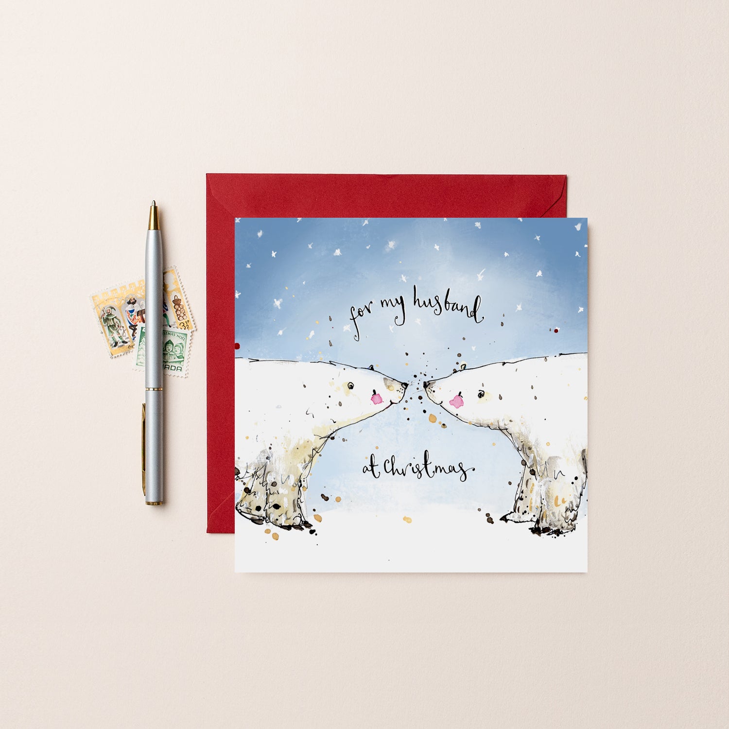 Husband Polar Bears Christmas Card