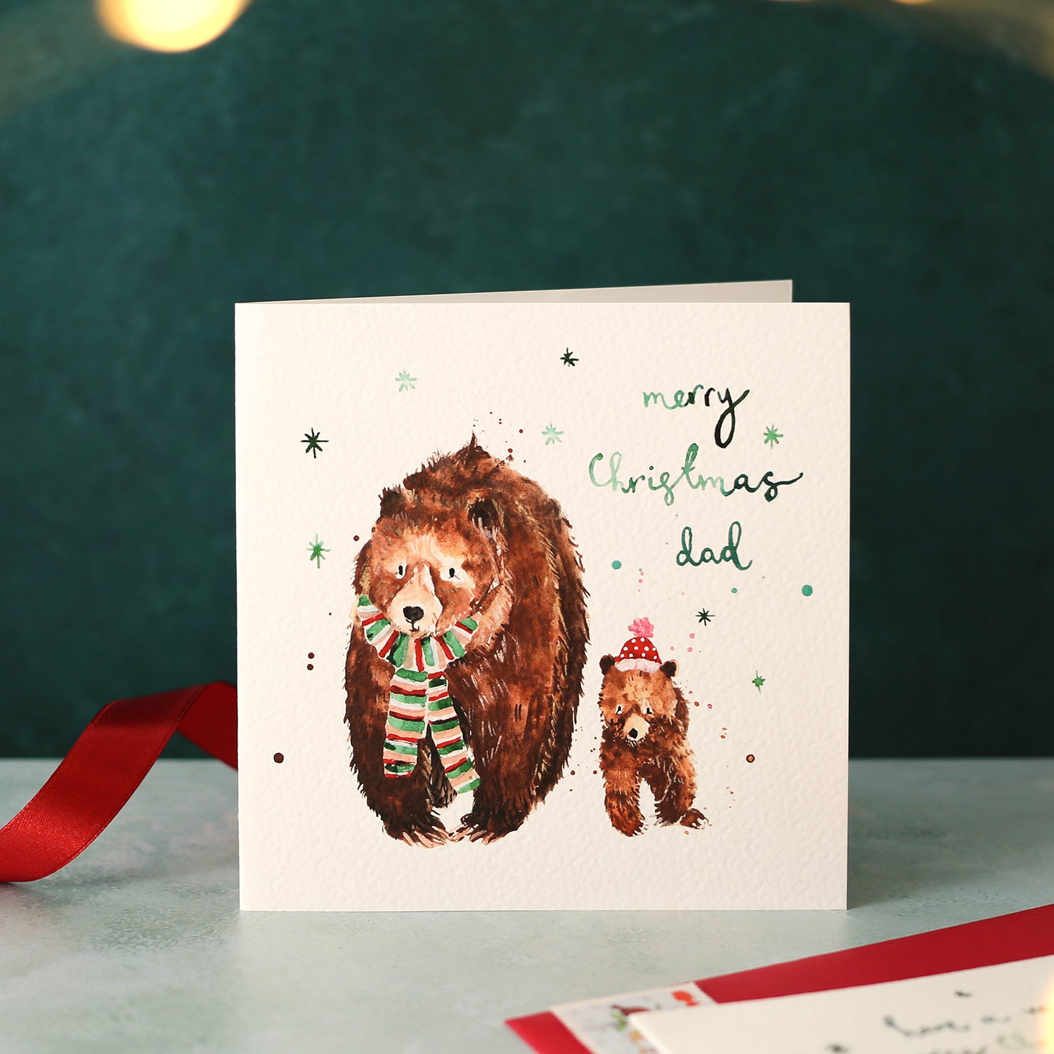 Brown Bears Dad Christmas Card