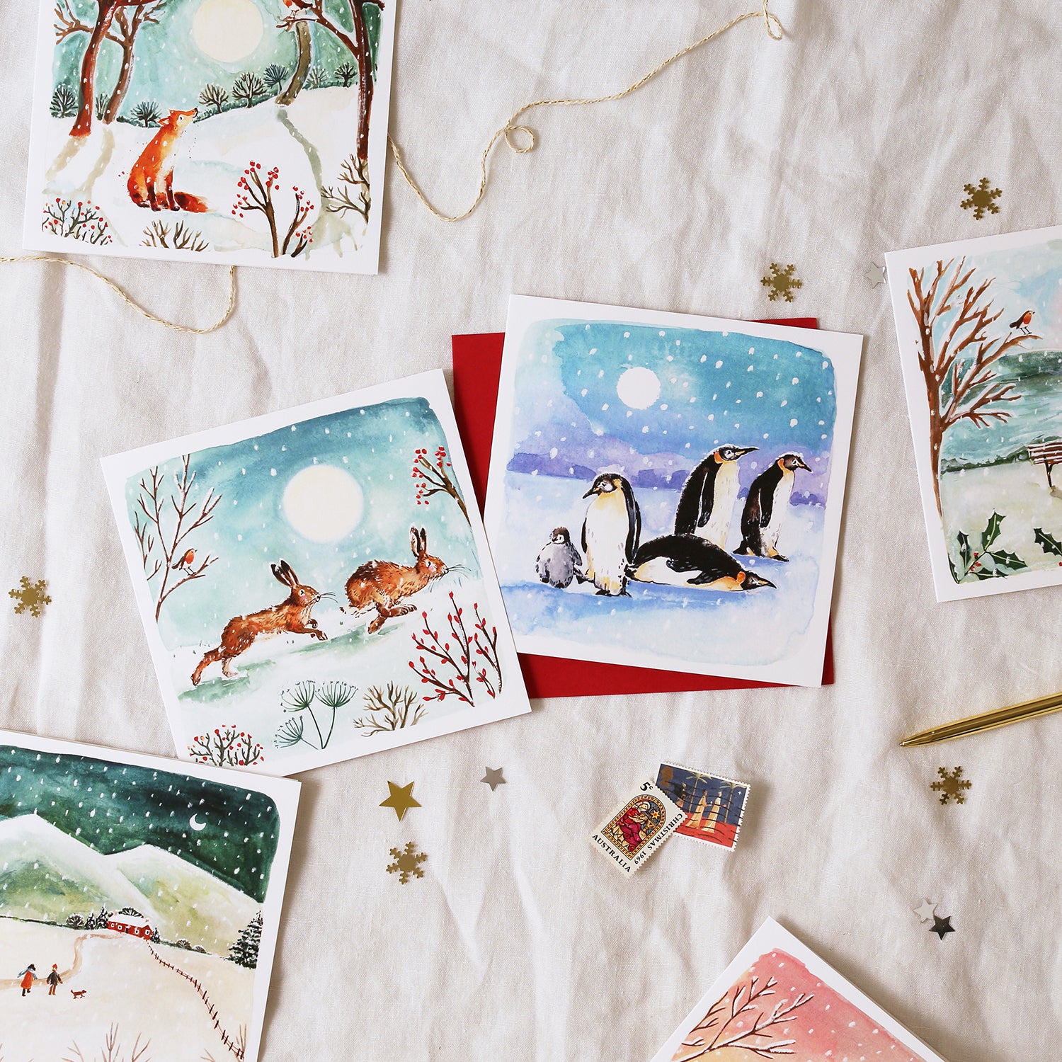 Emperor Penguins Blank Christmas Card