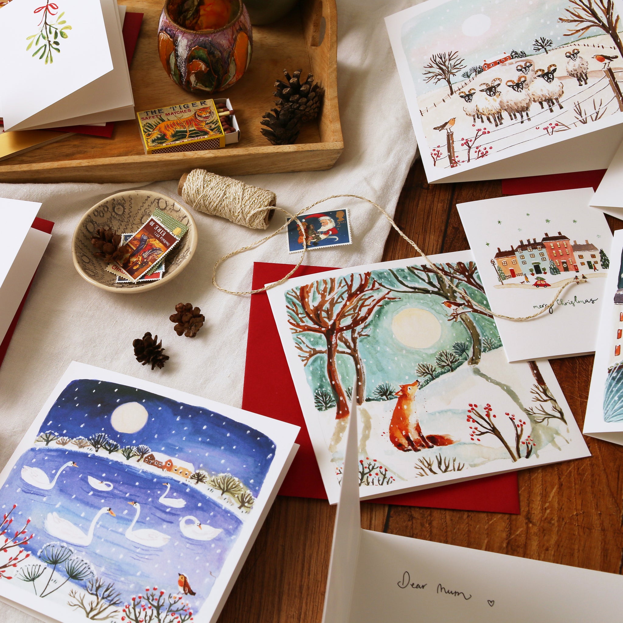 Fox and Moon Blank Christmas Card