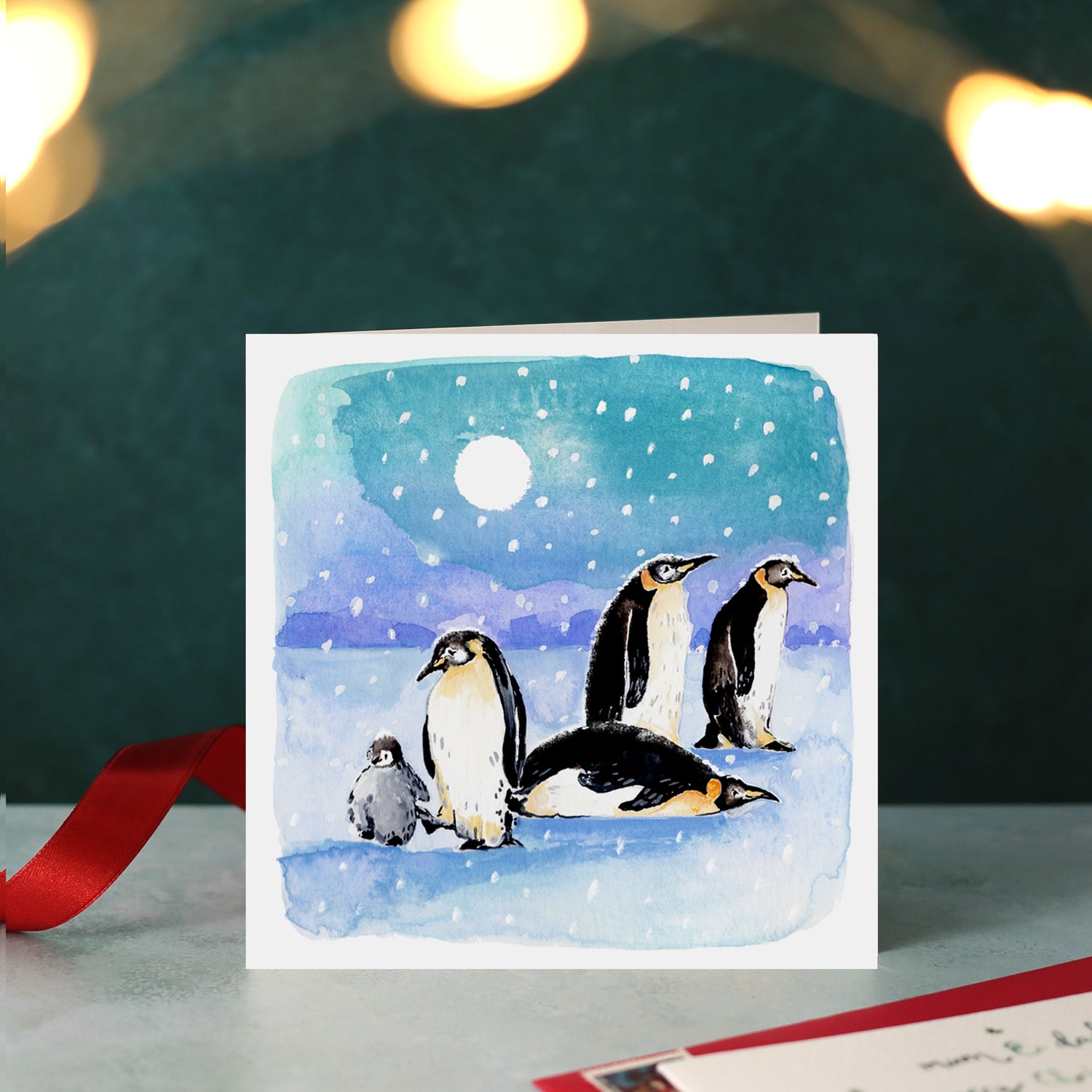 Emperor Penguins Blank Christmas Card