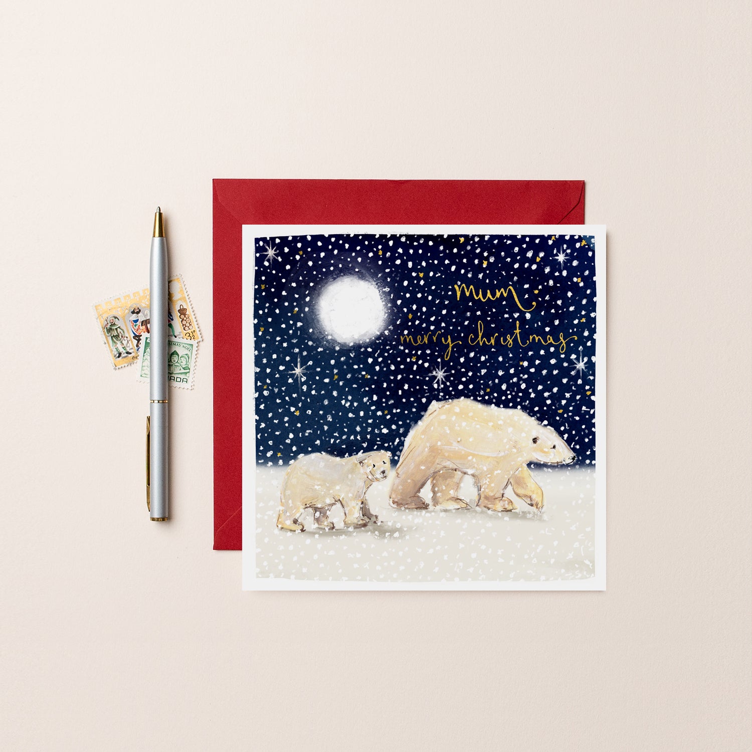 Polar Bears Mum Christmas Card