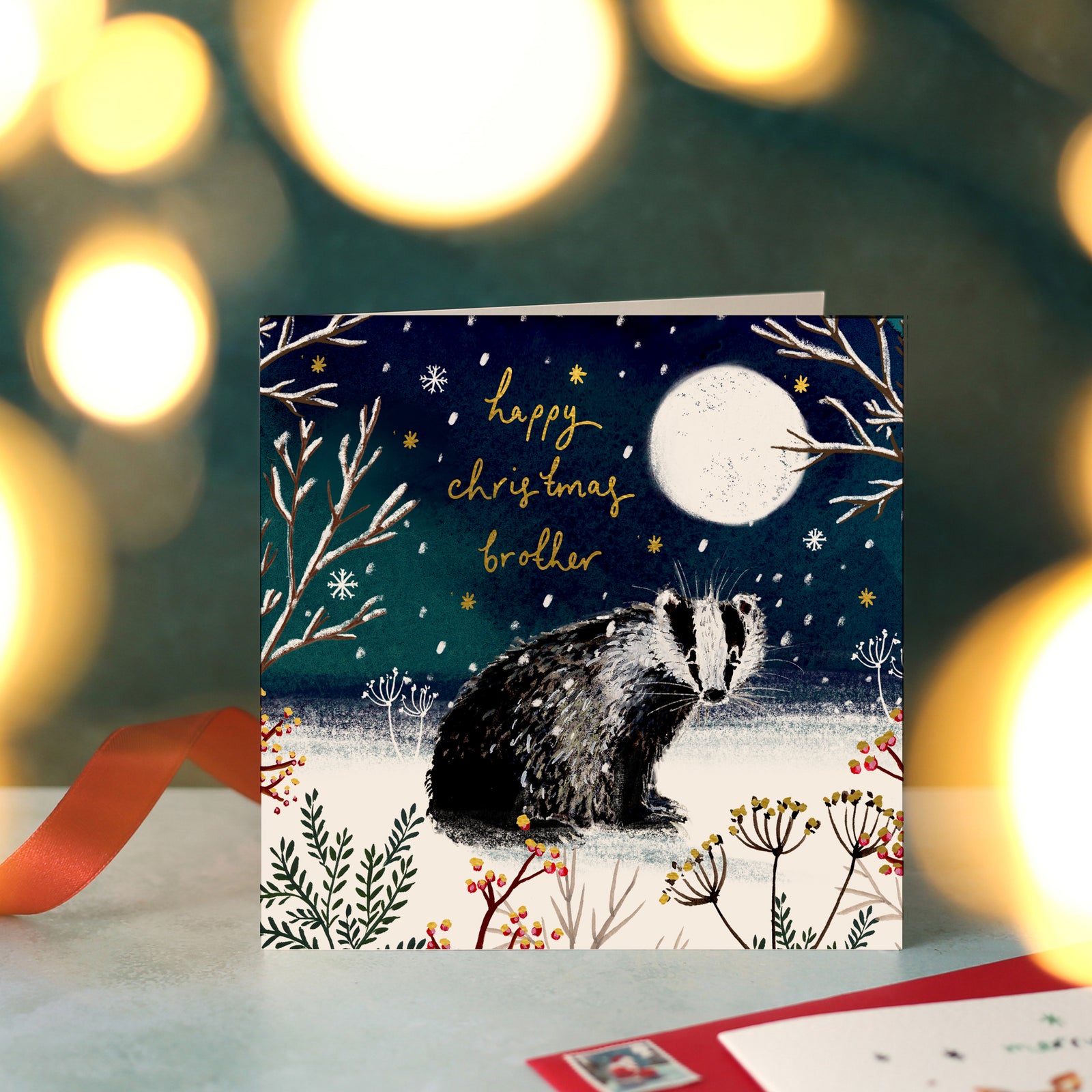 Badger Happy Christmas Brother Christmas Card