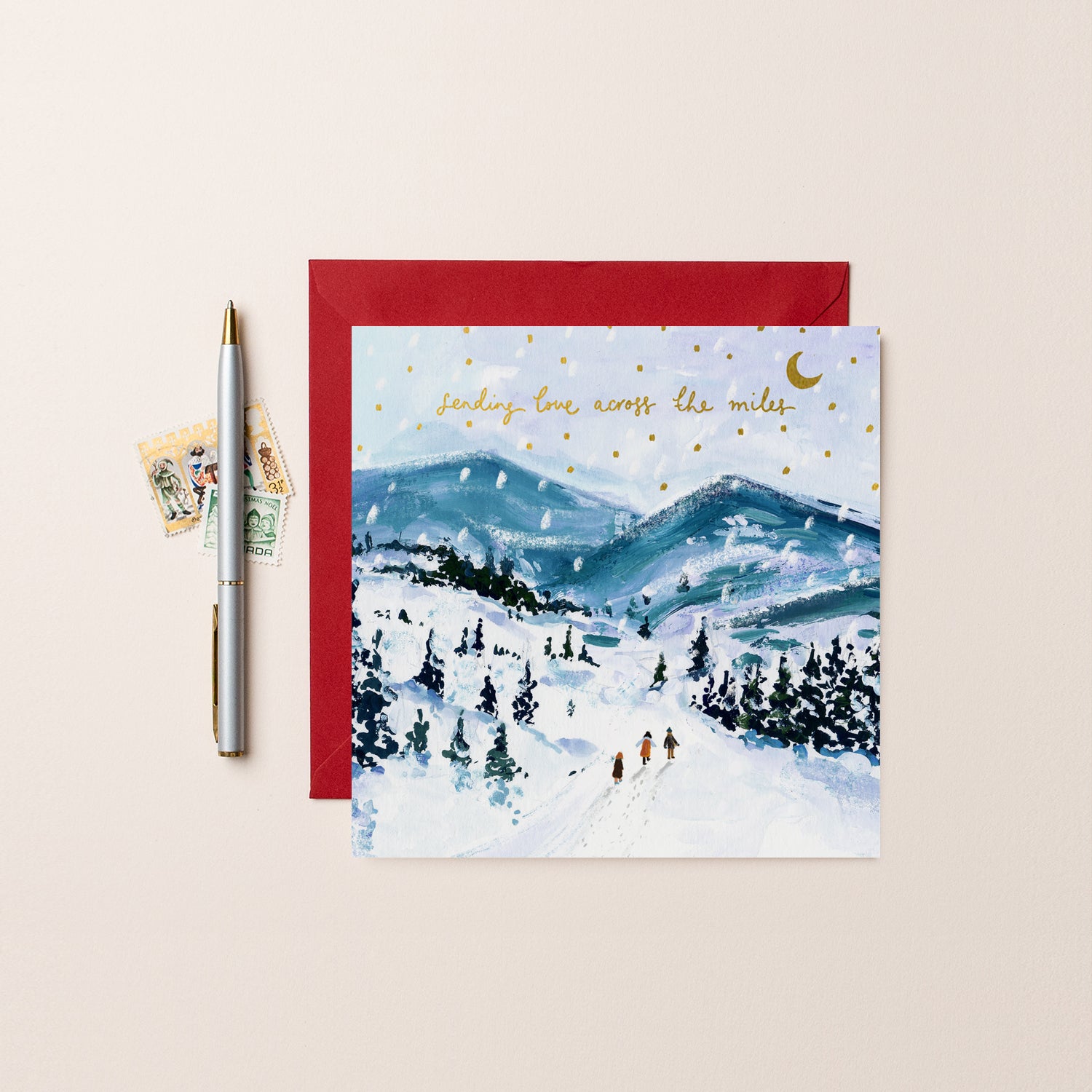 Sending Love Across The Miles Christmas Card
