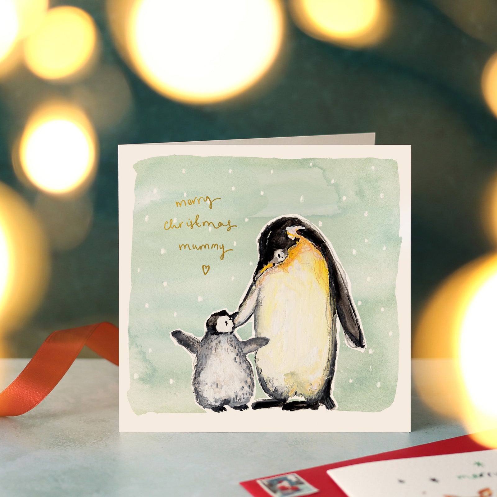 Penguins Merry Christmas Mummy Christmas Card