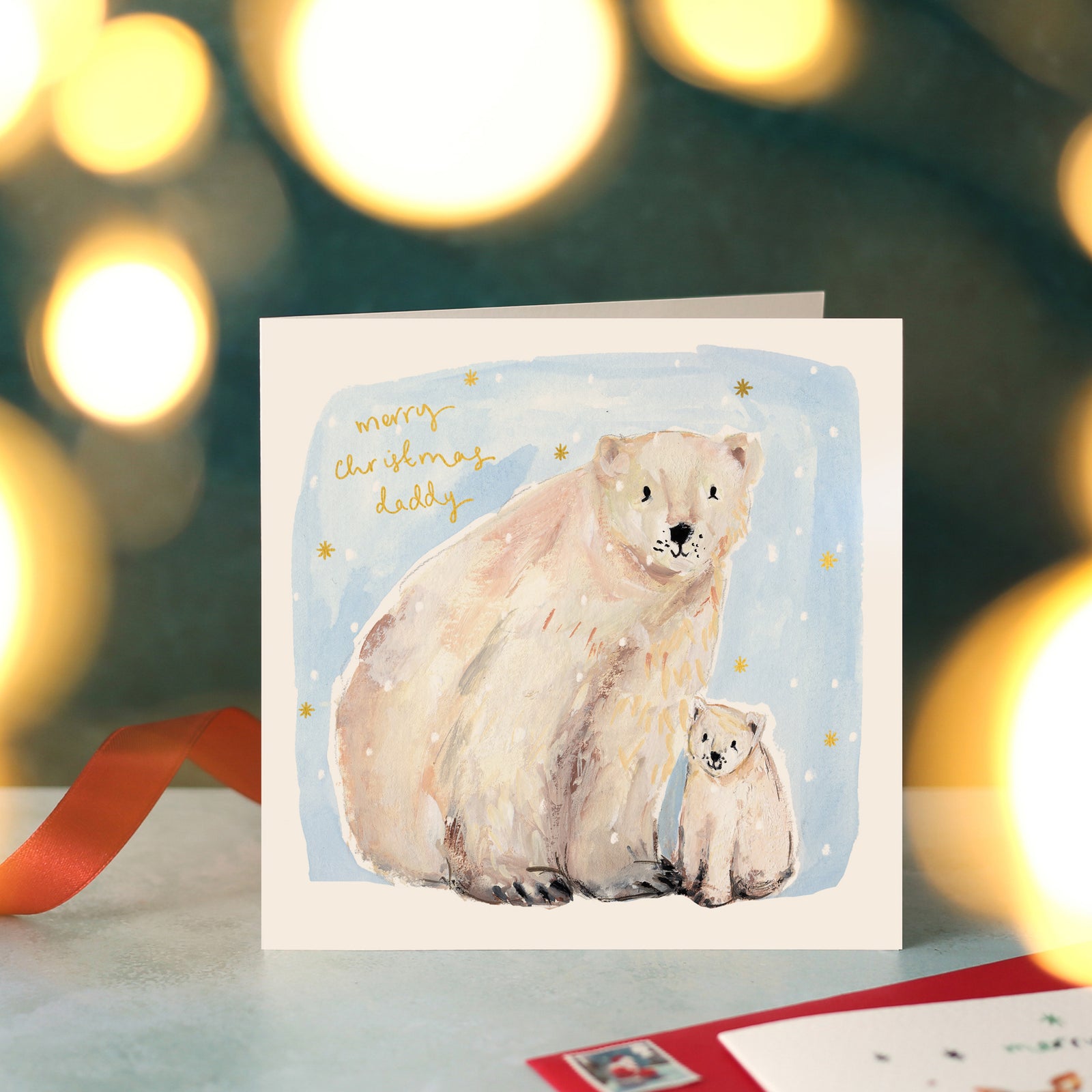Polar Bears Merry Christmas Daddy Christmas Card