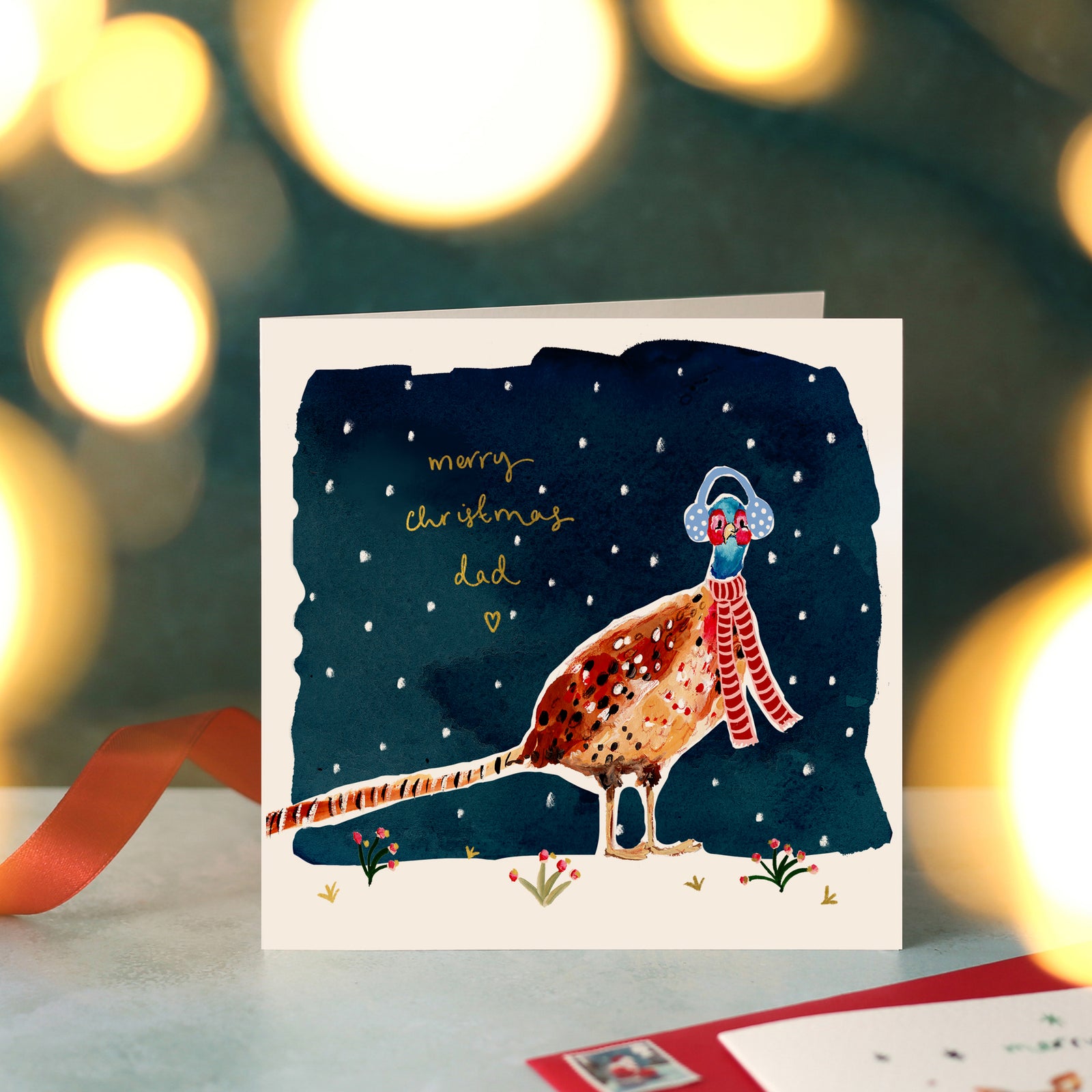 Pheasant Merry Christmas Dad Christmas Card