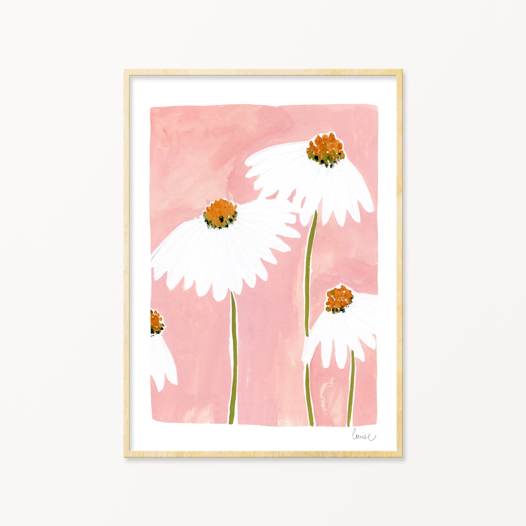 Image of illustrated daisies in a frame