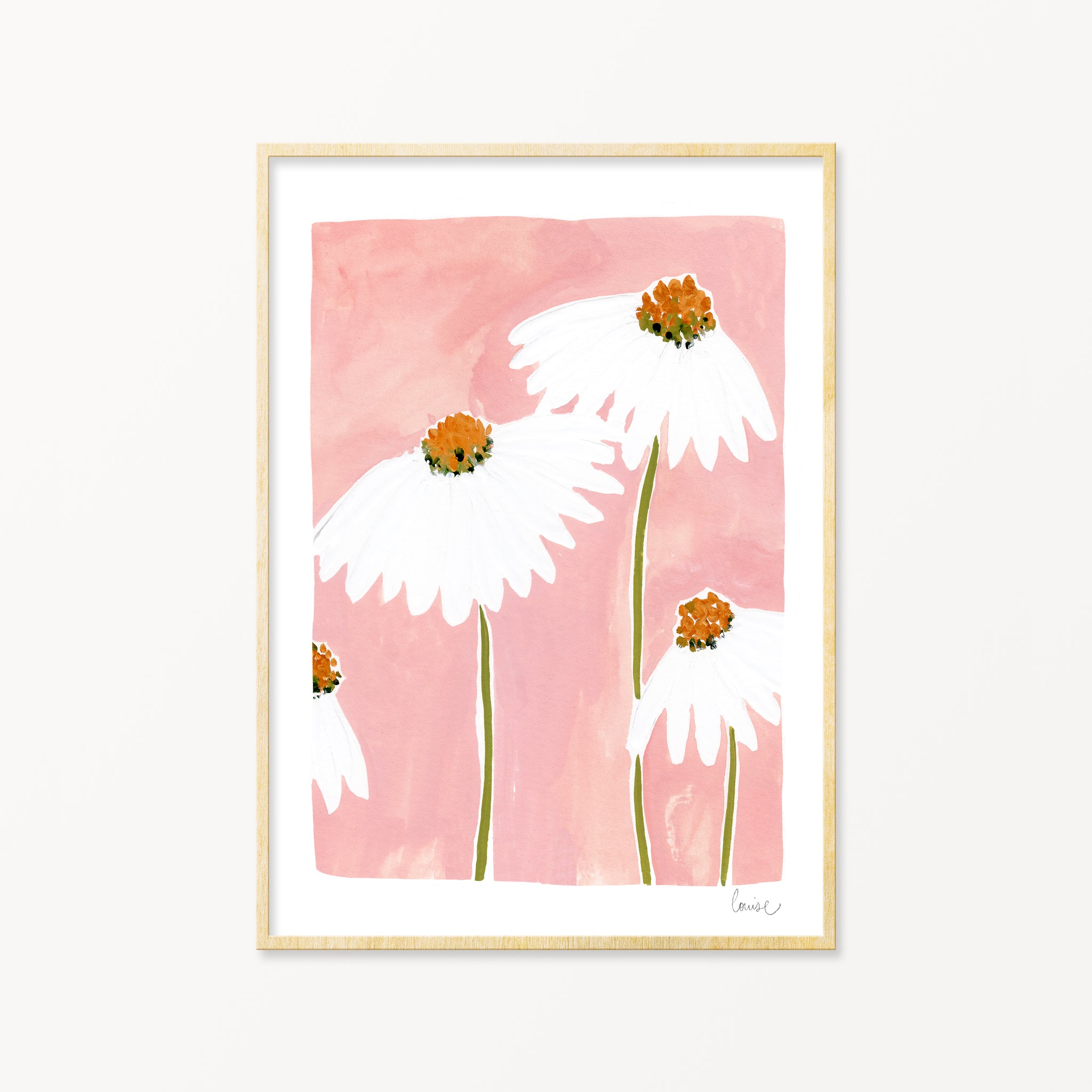 Image of illustrated daisies in a frame