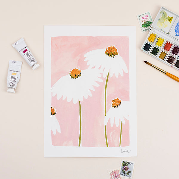 Daisies Floral Art Print