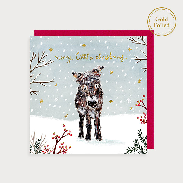 Donkey Merry Little Christmas Card