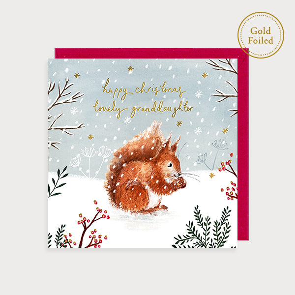 Squirrel Lovely Granddaughter Christmas Card