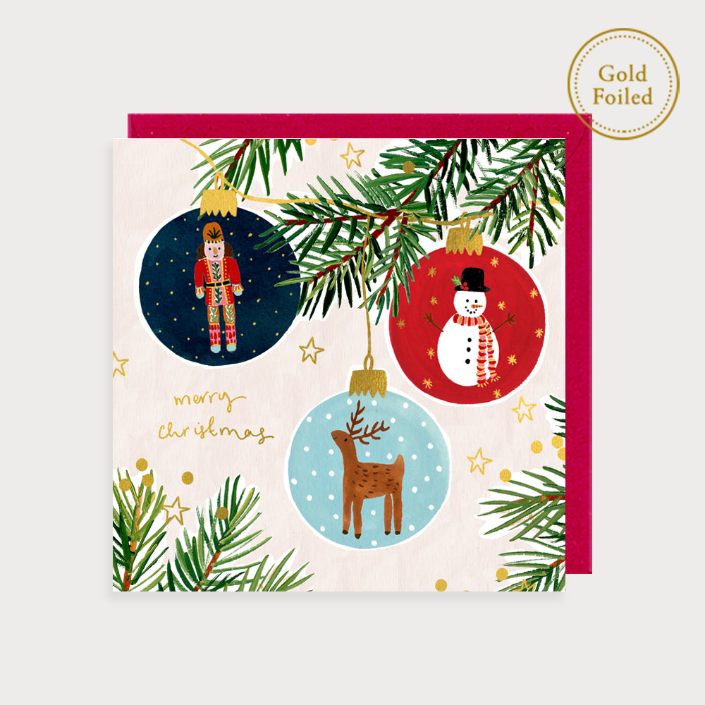 Baubles Merry Christmas Card