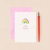 Hello Baby Girl Rainbow Card