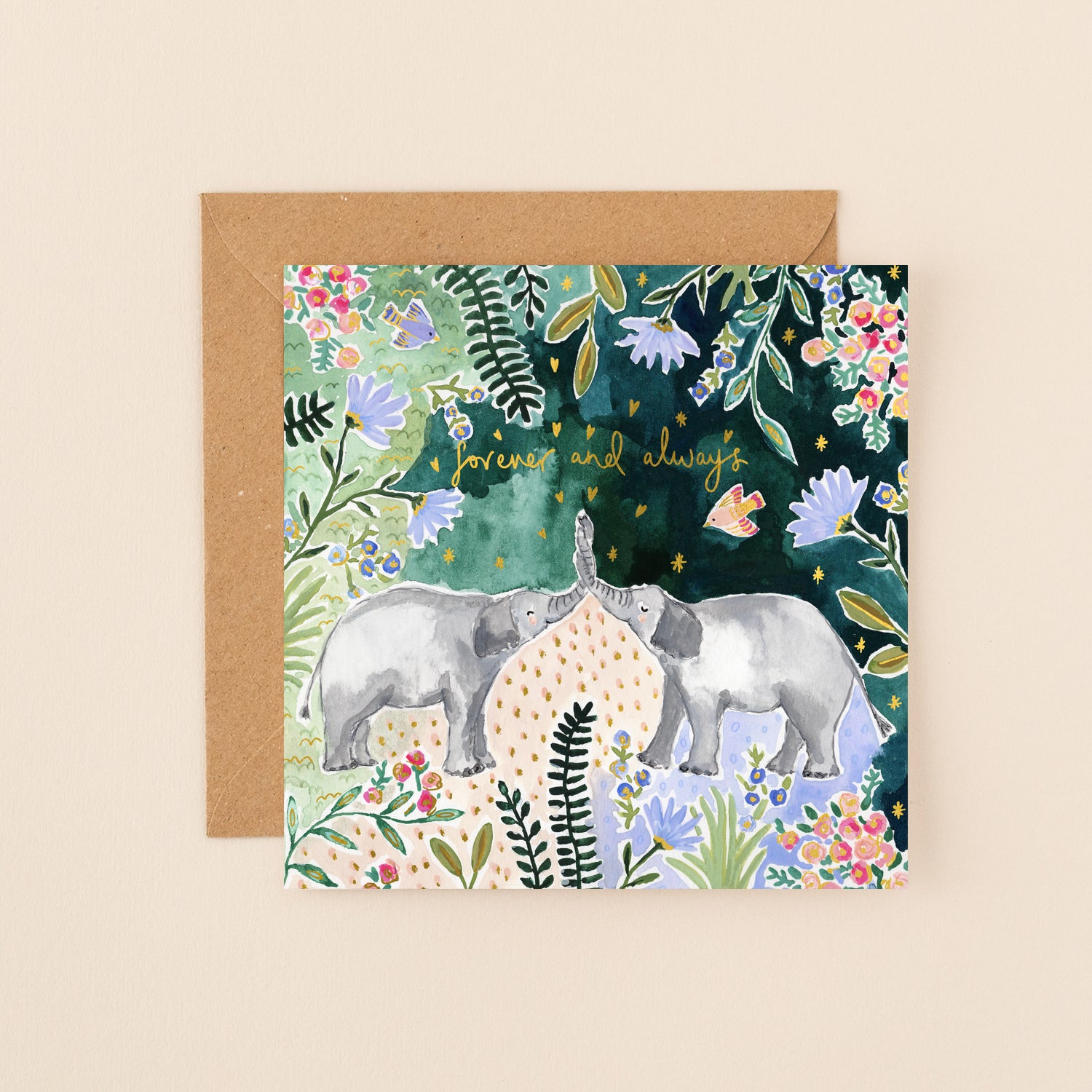 Elephants Forever and Always Card