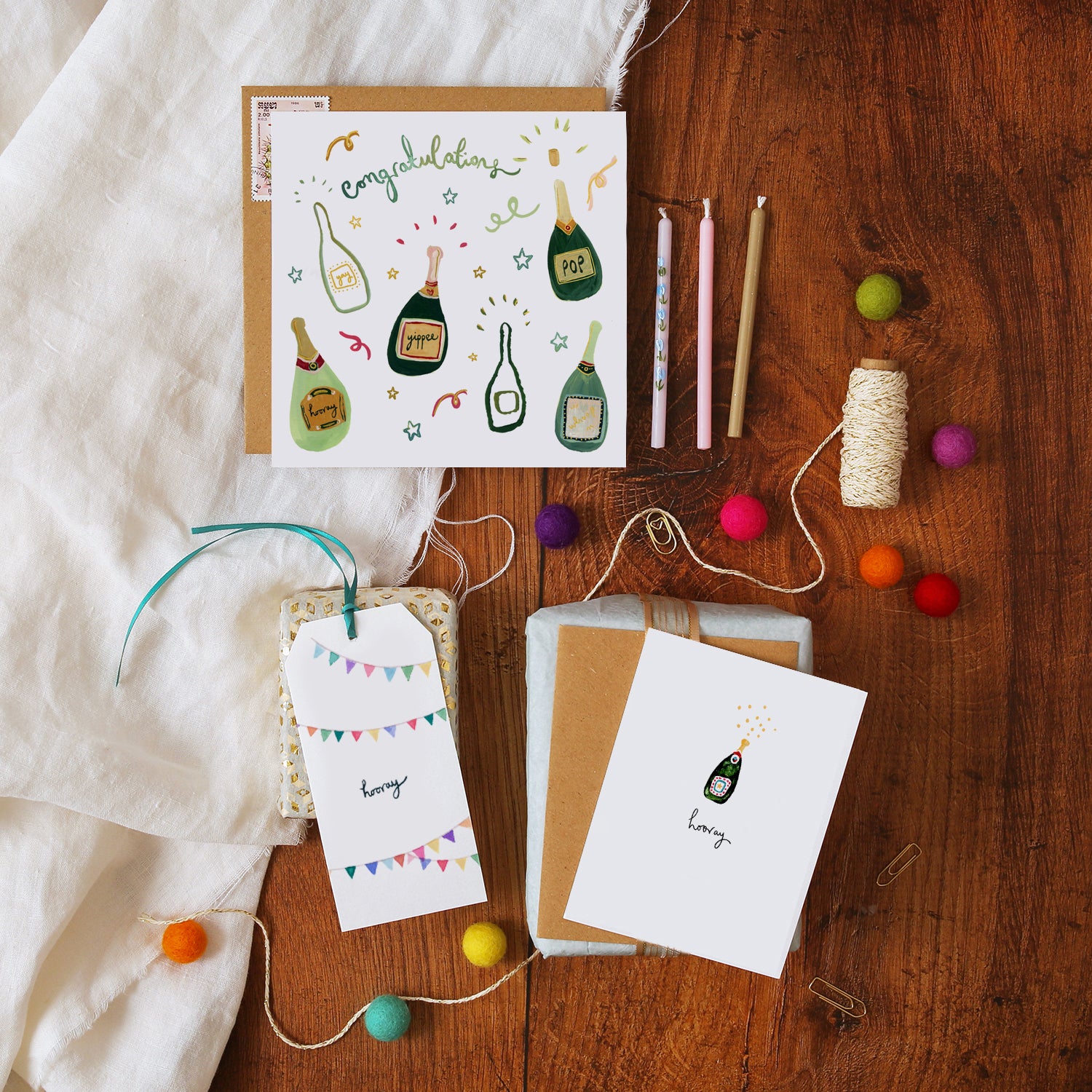 Champagne Hooray Mini Card