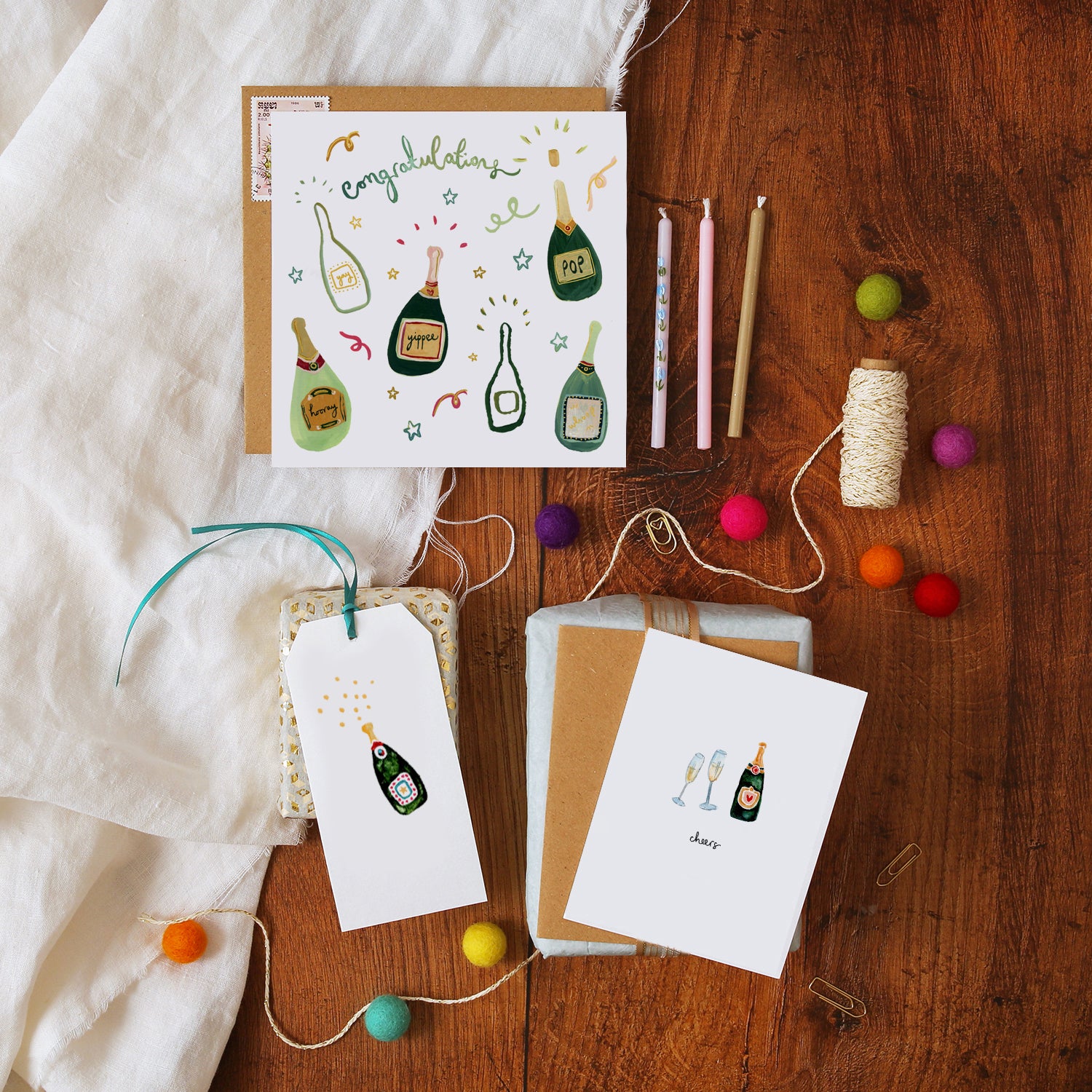 Champagne Cheers Mini Card