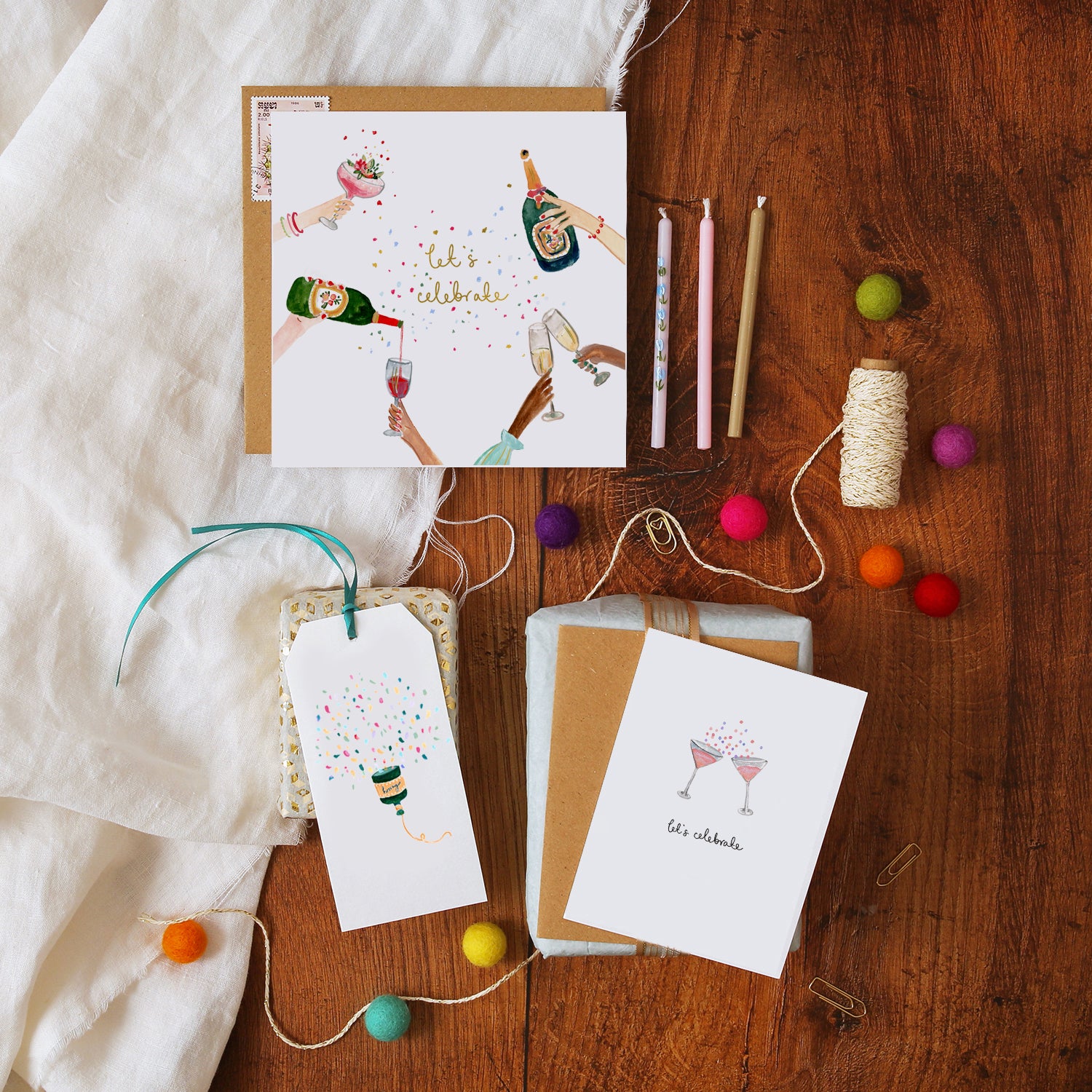 Cocktails Let's Celebrate Mini Card