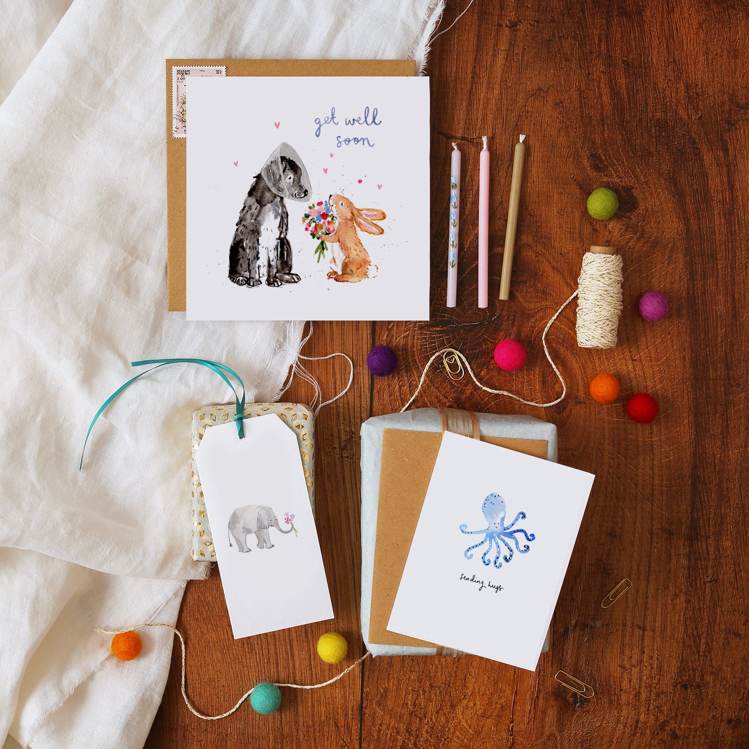 Octopus Sending Hugs Mini Card