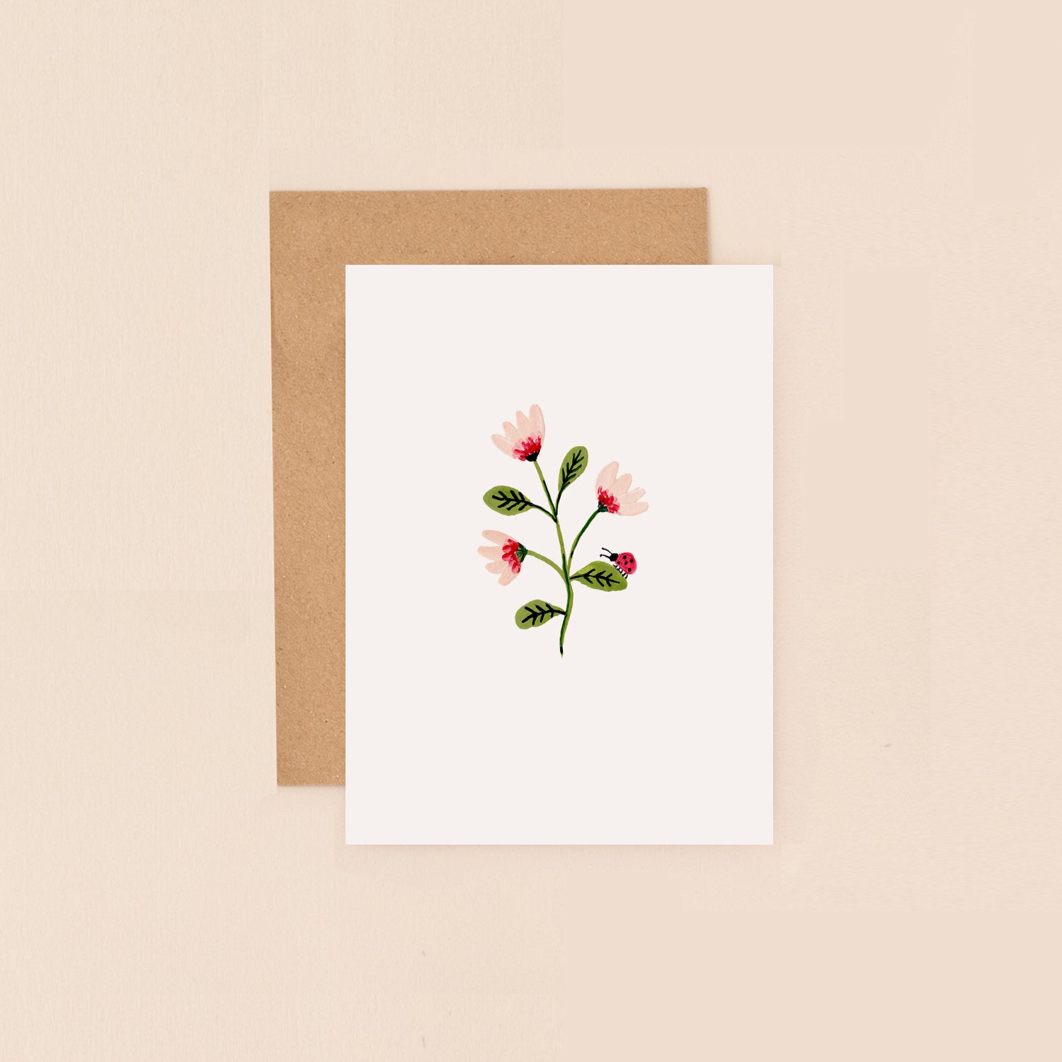 Flowers and Ladybird Mini Card