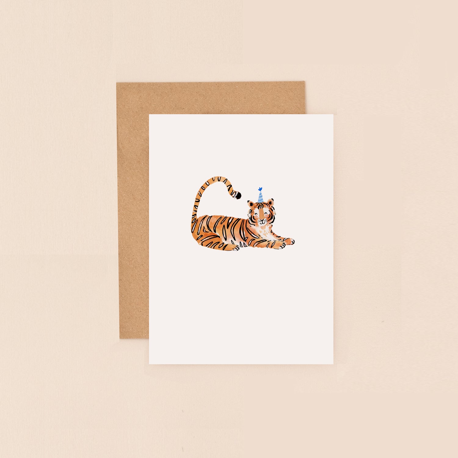 Tiger and Party Hat Mini Card