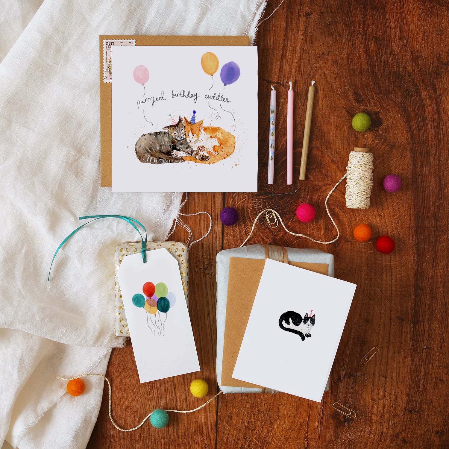 Black and White Cat Mini Card